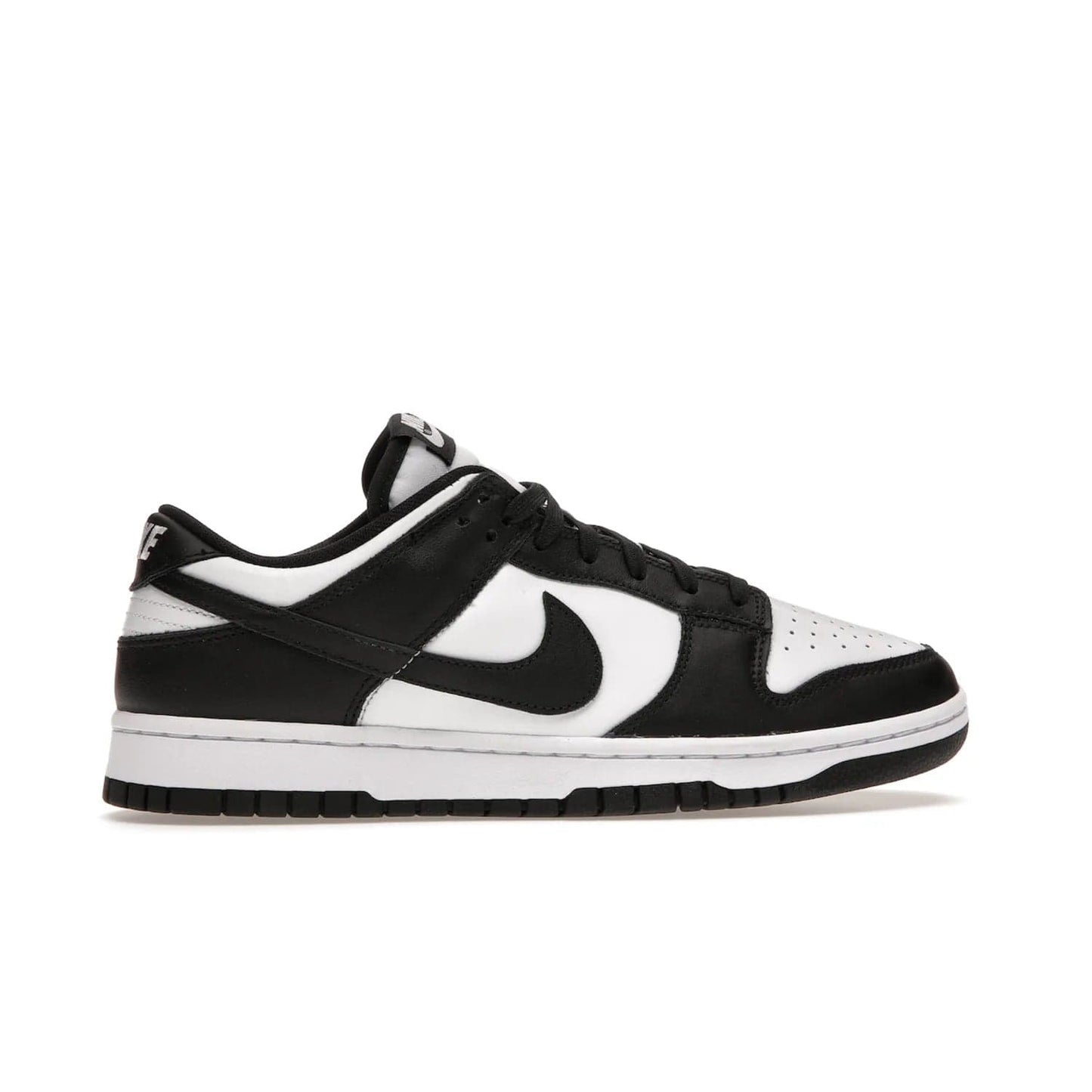 Nike Dunk Low Retro White Black Panda (2021) - Image 36 - Only at www.BallersClubKickz.com - Shop the Nike Dunk Low Retro White Black for classic styling featuring white leather with black leather overlays and classic Nike branding. Released in 2021, this timeless design offers a white midsole and black outsole for a stylish look. Shop all the Nike Dunks & rock this classic look.