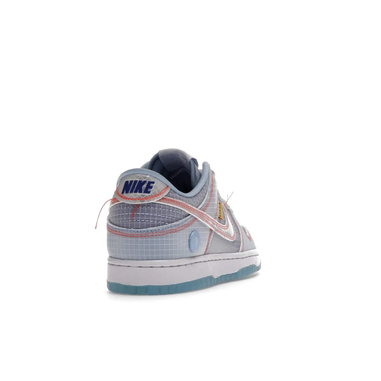 Nike Dunk Low Union Passport Pack Argon - Image 30 - Only at www.BallersClubKickz.com - The Nike Dunk Low Union LA Passport Pack Argon commemorates Chris Gibbs' pick-ups from Japan in the 2000s. Features tonal blue leather, semi-translucent nylon, iconic Union LA Frontman logo. Perfect for luxury collector's! $150.