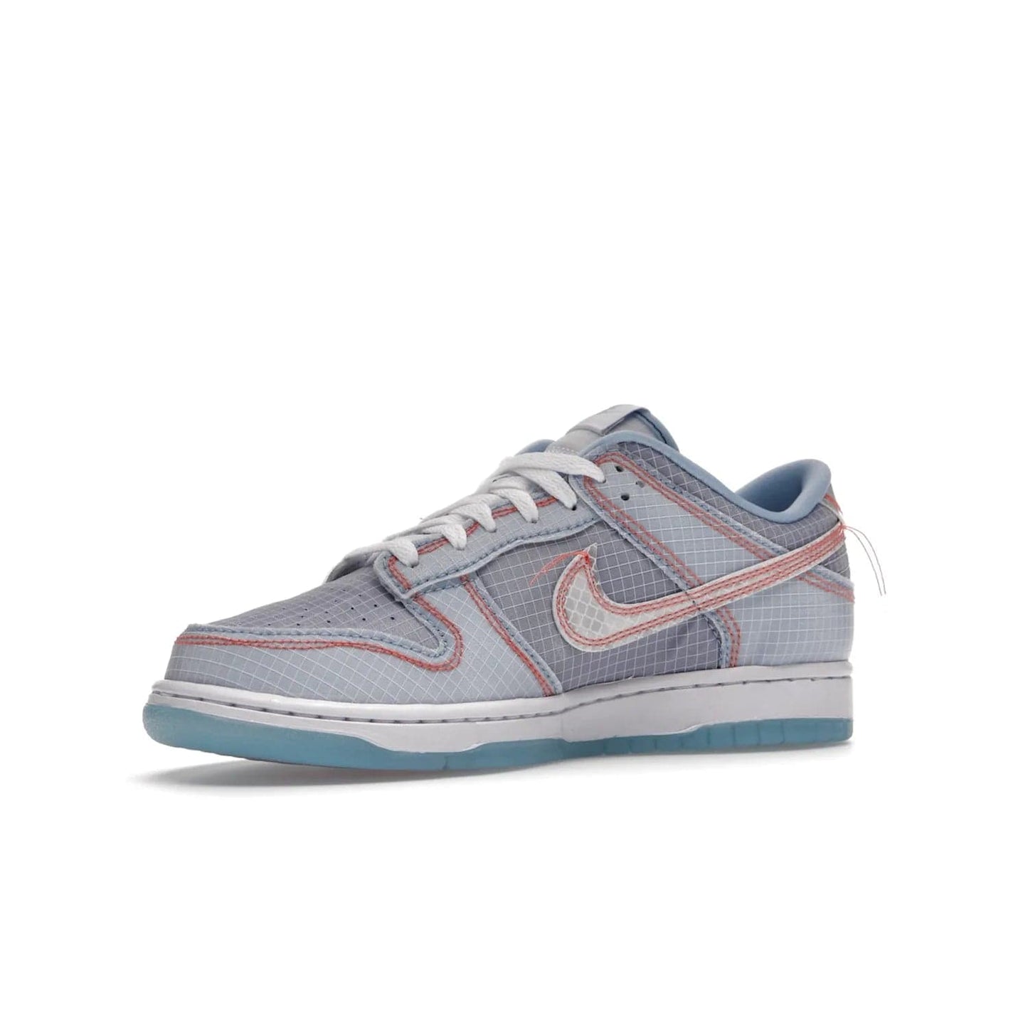 Nike Dunk Low Union Passport Pack Argon - Image 16 - Only at www.BallersClubKickz.com - The Nike Dunk Low Union LA Passport Pack Argon commemorates Chris Gibbs' pick-ups from Japan in the 2000s. Features tonal blue leather, semi-translucent nylon, iconic Union LA Frontman logo. Perfect for luxury collector's! $150.