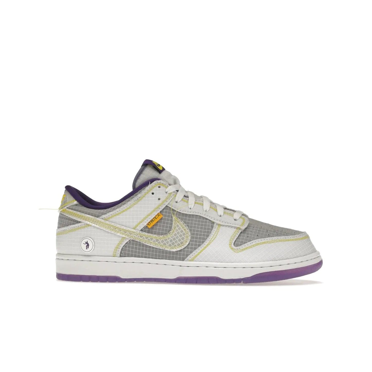 Nike Dunk Low Union Passport Pack Court Purple - Image 2 - Only at www.BallersClubKickz.com - Nike Dunk Low Union LA Passport Pack Court Purple features Court Purple and white smooth leather construction and Union LA Frontman logo on the heel. Releasing in April of 2022, this iconic shoe will make a splash in the streetwear world.