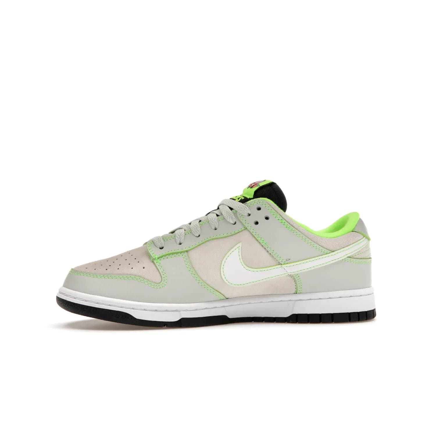 Nike Dunk Low University of Oregon PE (2023) - Image 18 - Only at www.BallersClubKickz.com - Sleek Light Silver and White upper, complemented by Black and Electric Green accents. Nike Dunk Low University of Oregon PE, set to be released April 2023. Must-have for any serious fan.