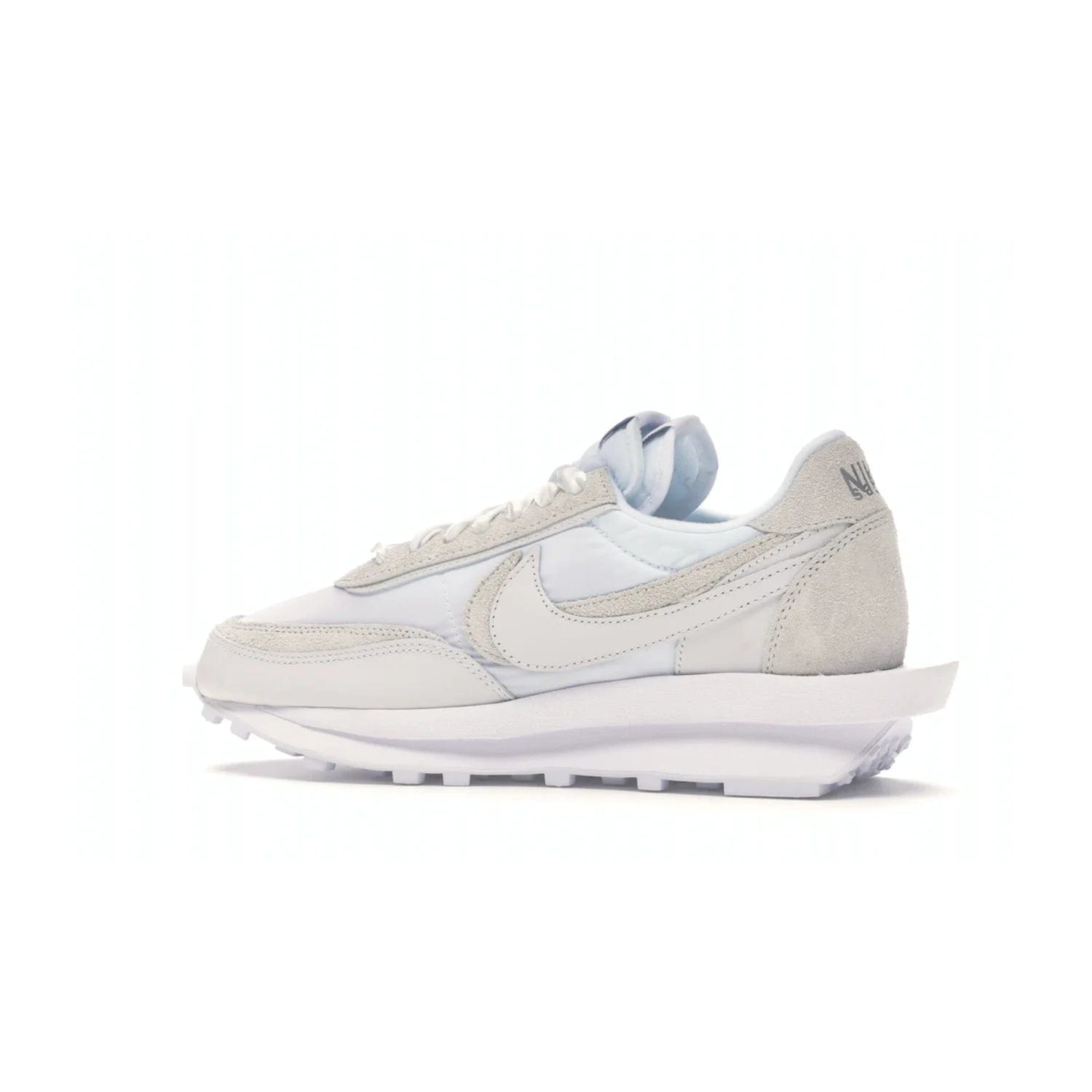 Nike LD Waffle sacai White Nylon - Image 21 - Only at www.BallersClubKickz.com - A classic, timeless design with a white nylon upper and subtle grey suede overlays. This recent Nike LD Waffle Sacai White Nylon design requires only one pair of laces to complete the perfect look for smart and casual styles.