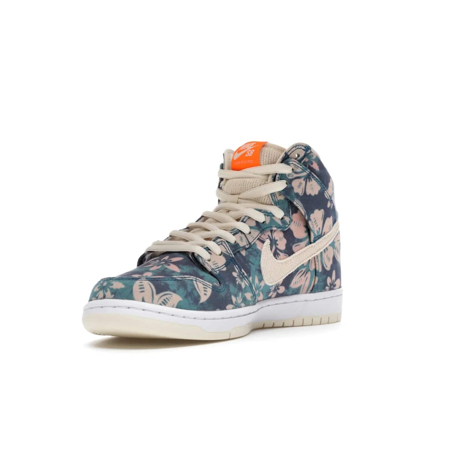 Nike SB Dunk High Hawaii - Image 14 - Only at www.BallersClubKickz.com - Introducing the Nike SB Dunk High Hawaii, a colorway celebrating an island paradise. This hybrid silhouette brings together tropical vibes with a sun-soaked look. Blue, green, pink and orange on a sail and white outsole. Get your island vibes with the Nike SB Dunk High Hawaii.