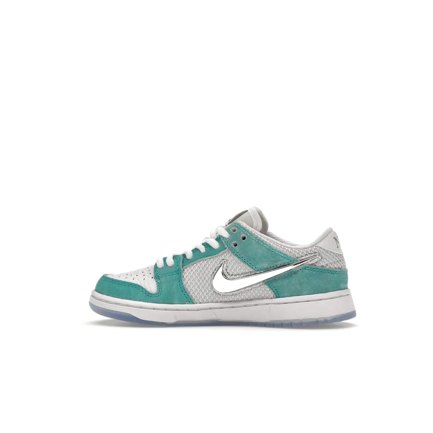 Nike SB Dunk Low April Skateboards (PS) - Image 20 - Only at www.BallersClubKickz.com - Introducing the Nike SB Dunk Low April Skateboards (PS)! Turbo Green upper and midsole with Metallic Silver accents for a stylish look. Don't miss your chance to grab a pair on its release date of November 27th, 2023.