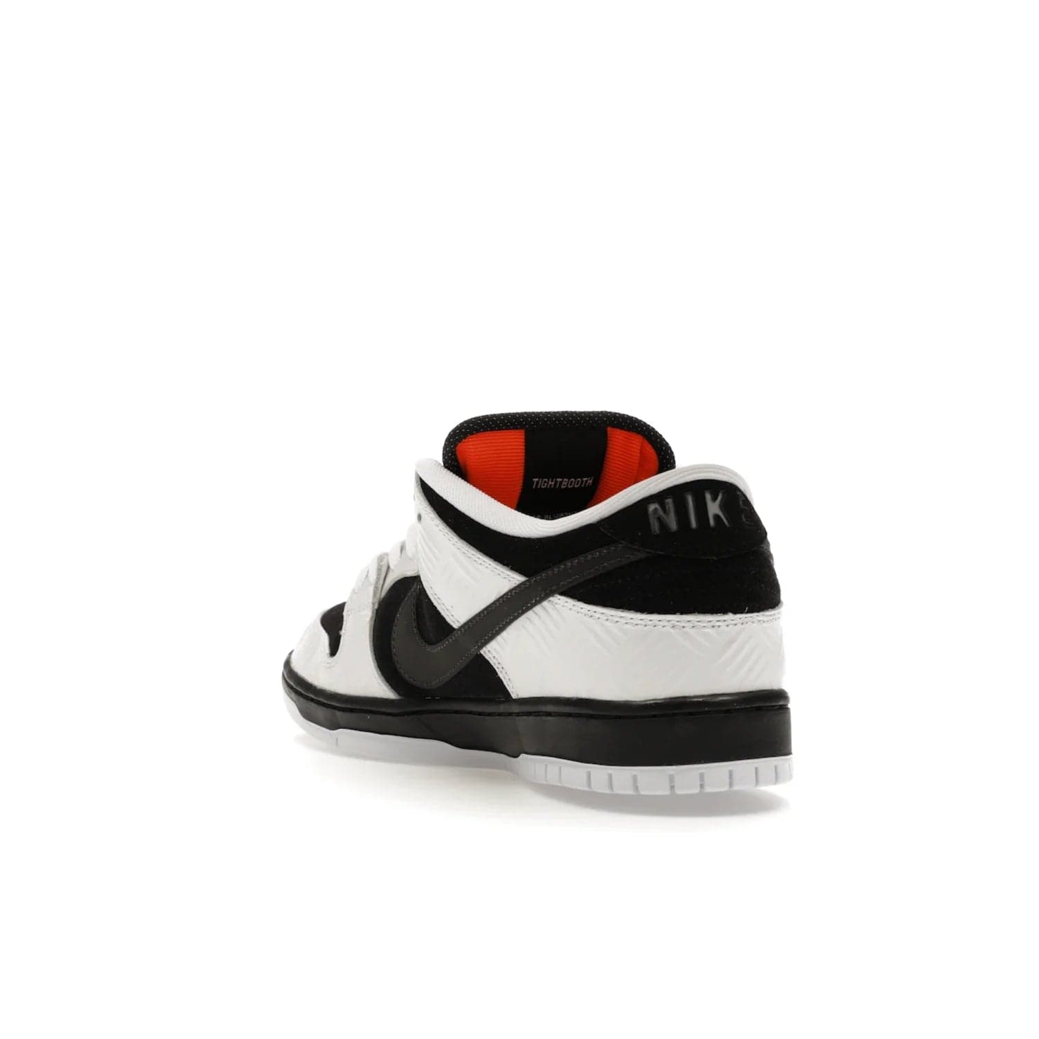 Nike SB Dunk Low TIGHTBOOTH - Image 25 - Only at www.BallersClubKickz.com - Releasing Nov 14, 2023, the TIGHTBOOTH Nike SB Dunk Low celebrates street skating and the urban streets. The White/Black-Safety Orange hue captures the energy and feel of the board and provides superior performance and bold style. Be ready to take on the black of night and make your mark on street culture.