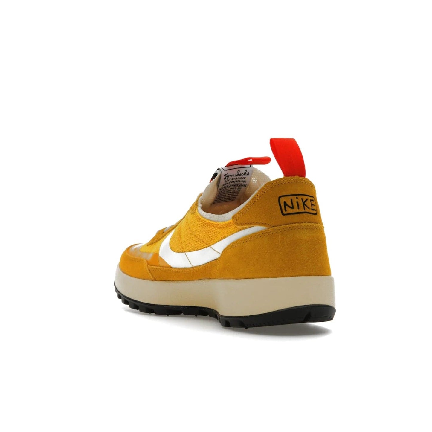 NikeCraft General Purpose Shoe Tom Sachs Archive Dark Sulfur - Image 25 - Only at www.BallersClubKickz.com - Collab between Nike & Tom Sachs. The NikeCraft General Purpose Shoe features dark sulfur mesh upper, suede overlays, contrasting white Swoosh and orange tabs. EVA cushioning & black waffle-traction rubber outsole ensures performance. Stylish & perfect for any occasion, the shoe released September 2, 2022.