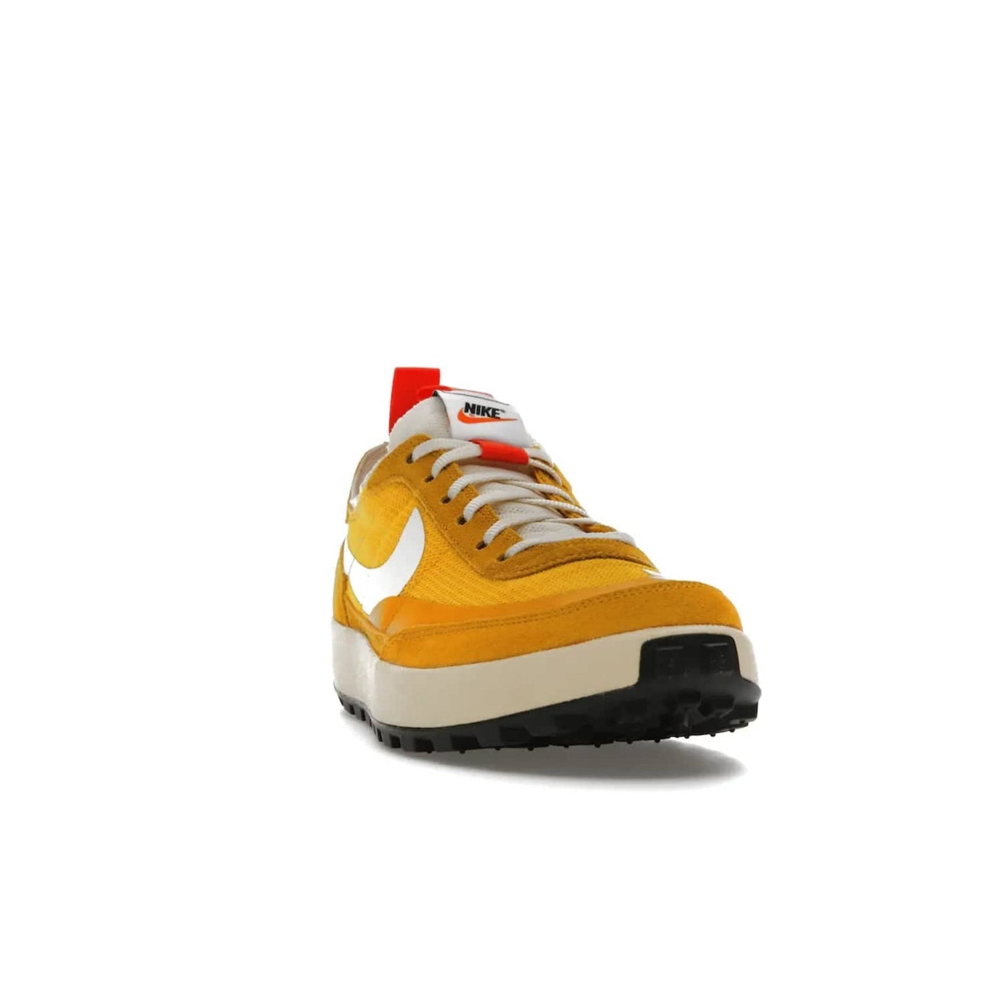NikeCraft General Purpose Shoe Tom Sachs Archive Dark Sulfur - Image 8 - Only at www.BallersClubKickz.com - Collab between Nike & Tom Sachs. The NikeCraft General Purpose Shoe features dark sulfur mesh upper, suede overlays, contrasting white Swoosh and orange tabs. EVA cushioning & black waffle-traction rubber outsole ensures performance. Stylish & perfect for any occasion, the shoe released September 2, 2022.