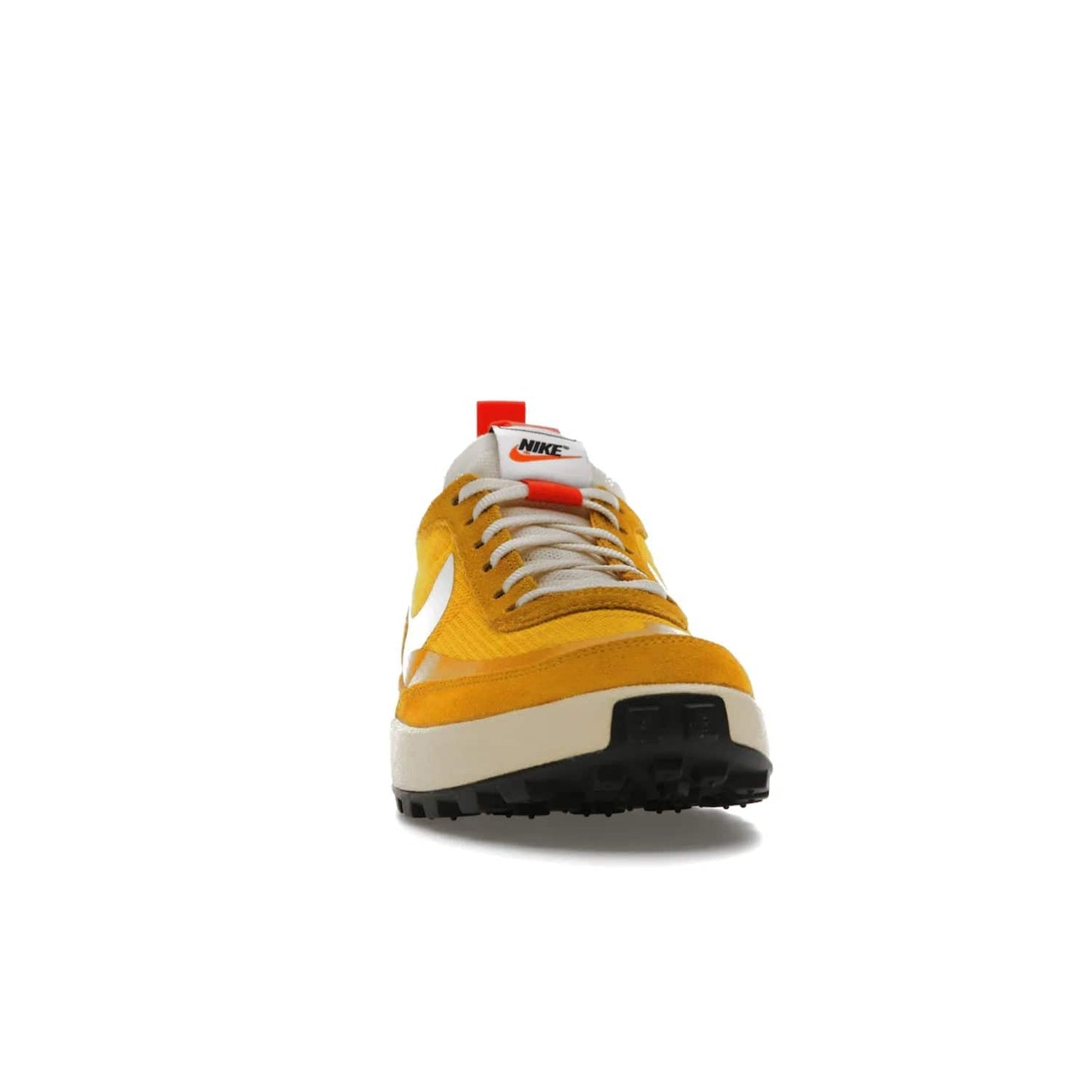 NikeCraft General Purpose Shoe Tom Sachs Archive Dark Sulfur - Image 9 - Only at www.BallersClubKickz.com - Collab between Nike & Tom Sachs. The NikeCraft General Purpose Shoe features dark sulfur mesh upper, suede overlays, contrasting white Swoosh and orange tabs. EVA cushioning & black waffle-traction rubber outsole ensures performance. Stylish & perfect for any occasion, the shoe released September 2, 2022.