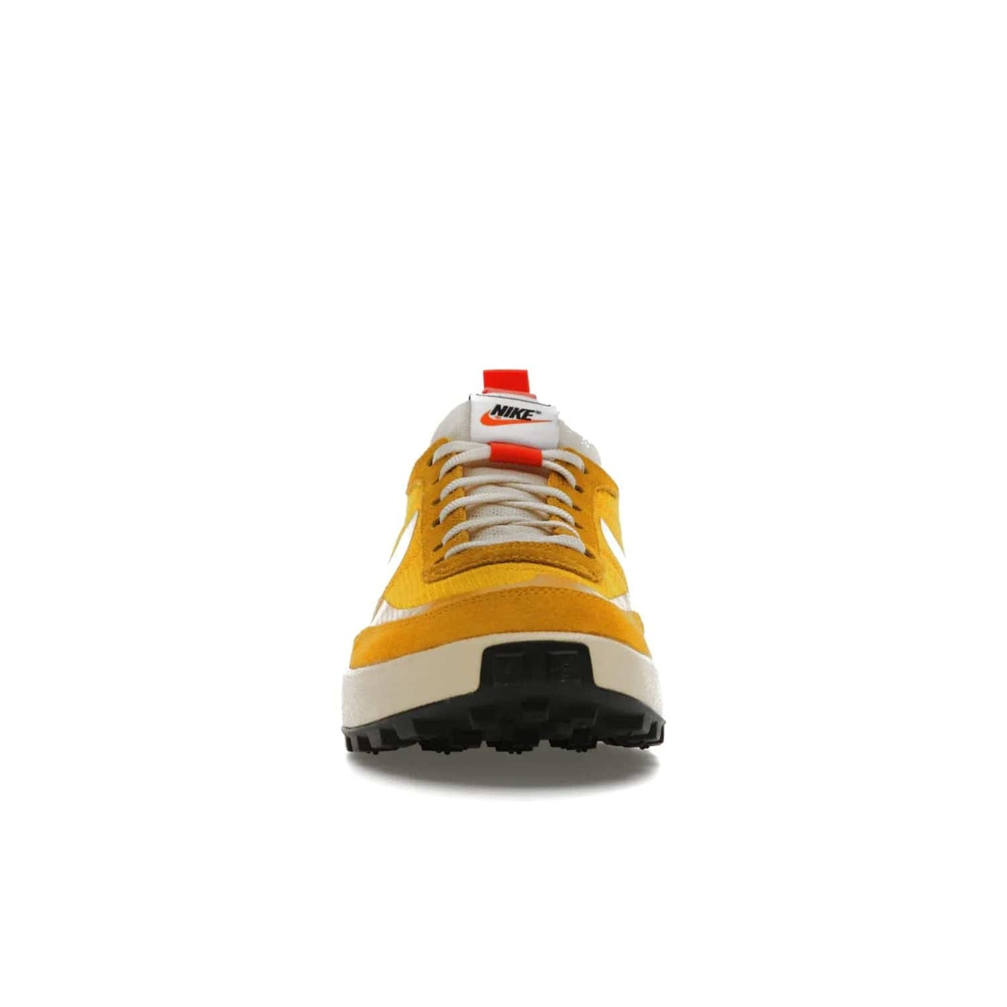 NikeCraft General Purpose Shoe Tom Sachs Archive Dark Sulfur - Image 10 - Only at www.BallersClubKickz.com - Collab between Nike & Tom Sachs. The NikeCraft General Purpose Shoe features dark sulfur mesh upper, suede overlays, contrasting white Swoosh and orange tabs. EVA cushioning & black waffle-traction rubber outsole ensures performance. Stylish & perfect for any occasion, the shoe released September 2, 2022.