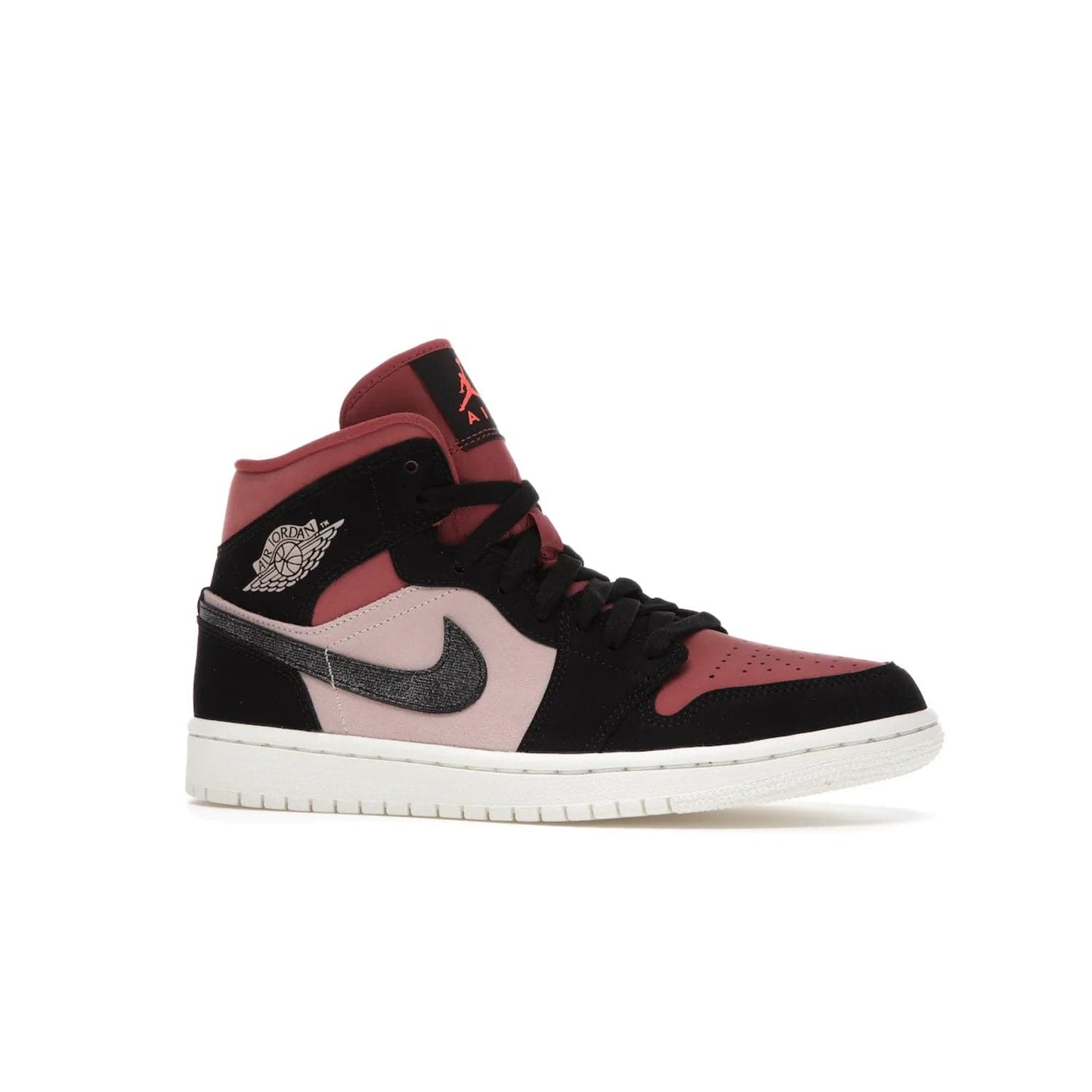 Jordan 1 Mid Canyon Rust (Women's) - Image 3 - Only at www.BallersClubKickz.com - The Air Jordan 1 Mid Canyon Rust for Women (W) is a stylish mid-top sneaker with distressed Nike swooshes and a white rubber cupsole. Featuring a blend of particle beige, canyon rust, sail and black, this versatile design will provide you with amazing comfort and style. Out now, 1st March 2021!