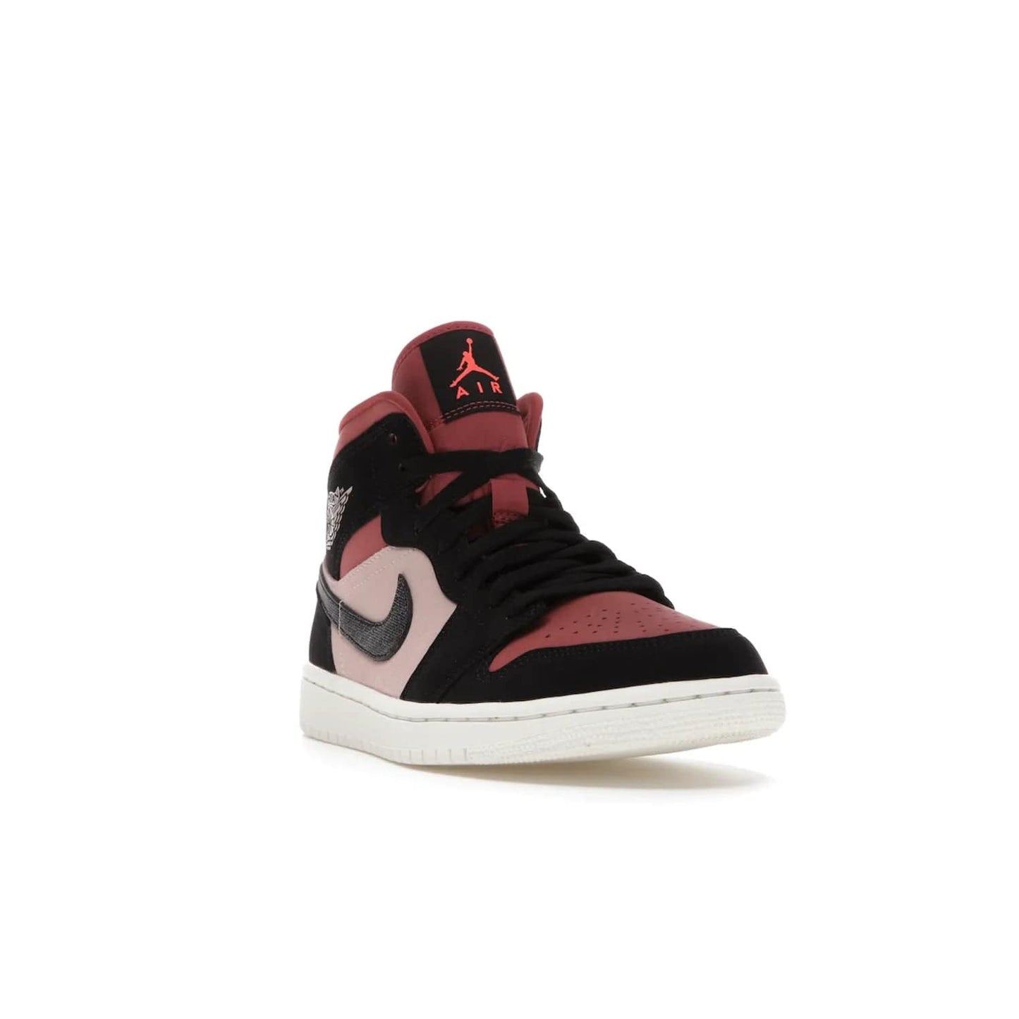 Jordan 1 Mid Canyon Rust (Women's) - Image 7 - Only at www.BallersClubKickz.com - The Air Jordan 1 Mid Canyon Rust for Women (W) is a stylish mid-top sneaker with distressed Nike swooshes and a white rubber cupsole. Featuring a blend of particle beige, canyon rust, sail and black, this versatile design will provide you with amazing comfort and style. Out now, 1st March 2021!