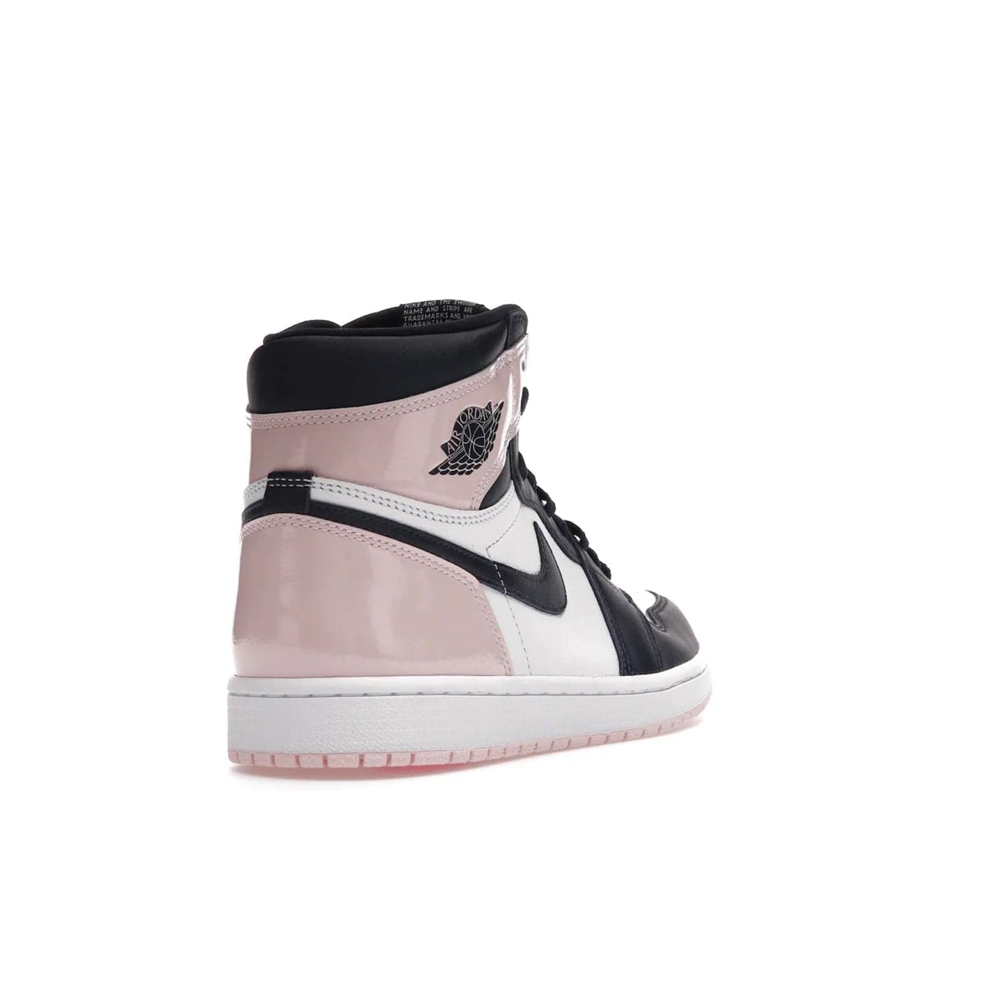 Jordan 1 Retro High OG Atmosphere (Women's) - Image 31 - Only at www.BallersClubKickz.com - Style up with the Women's Air Jordan 1 High Atmosphere. Featuring Black Toe colour-blocking, dynamic leather and light pink patent, this 1985 design brings Michael Jordan's iconic bubblegum habit to your winter collection.