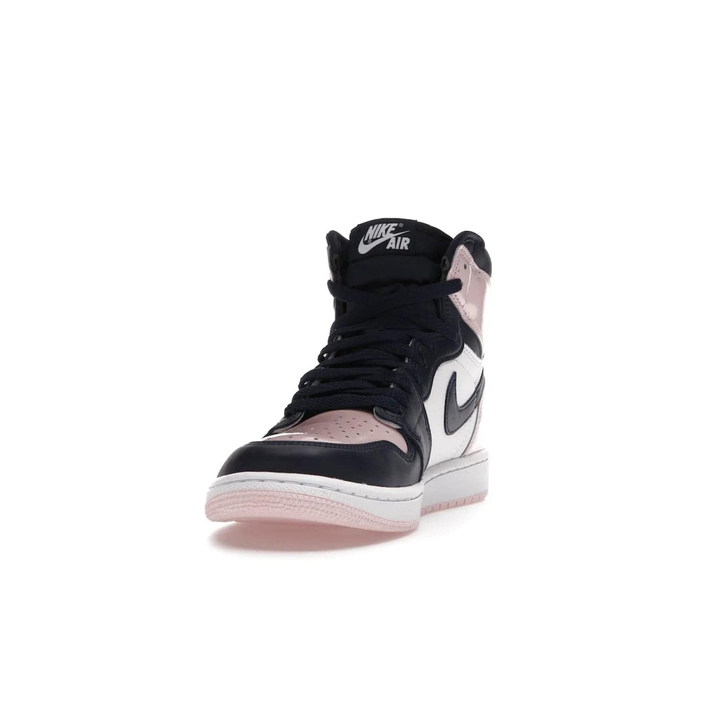 Jordan 1 Retro High OG Atmosphere (Women's) - Image 12 - Only at www.BallersClubKickz.com - Style up with the Women's Air Jordan 1 High Atmosphere. Featuring Black Toe colour-blocking, dynamic leather and light pink patent, this 1985 design brings Michael Jordan's iconic bubblegum habit to your winter collection.