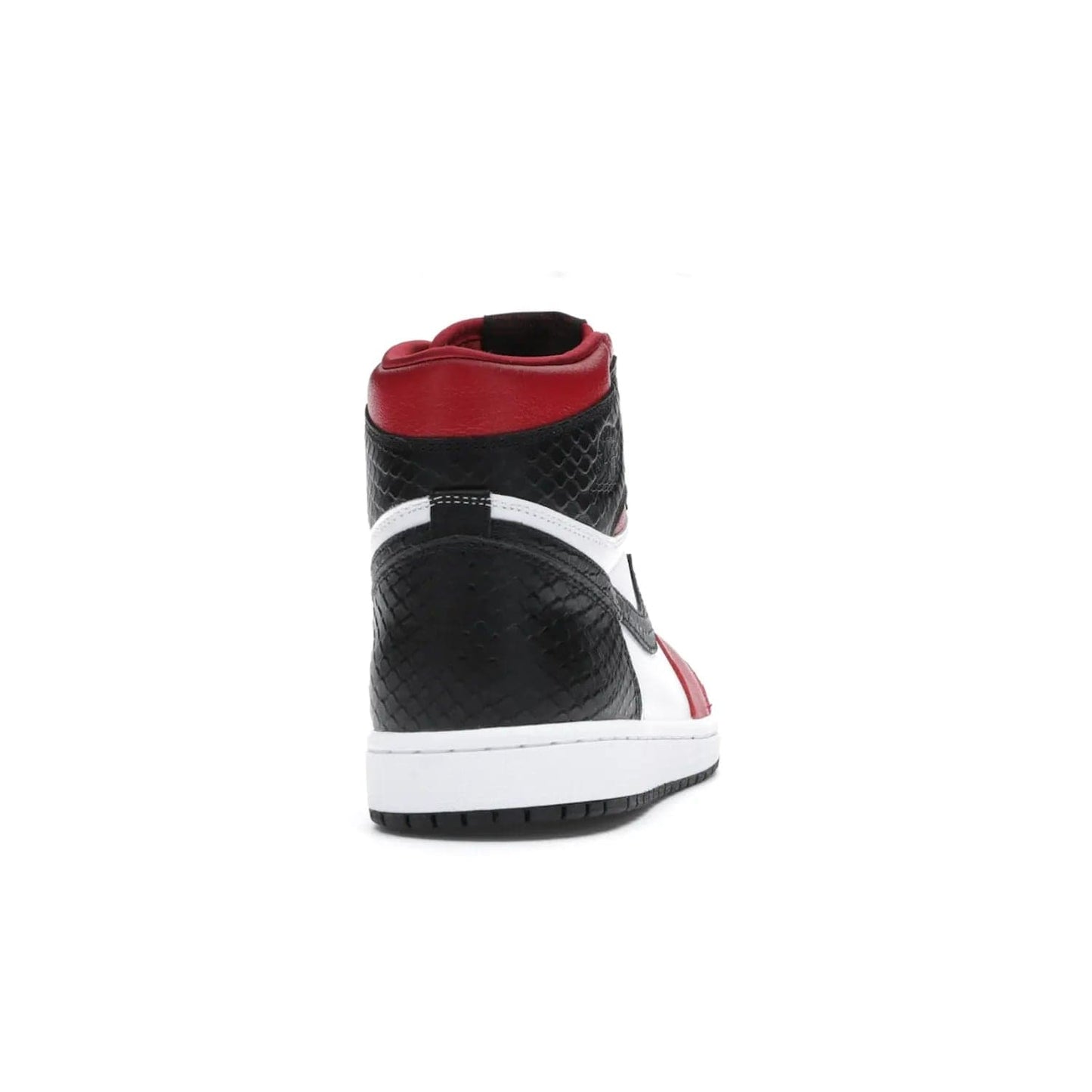 Jordan 1 Retro High Satin Snake Chicago (Women's) - Image 29 - Only at www.BallersClubKickz.com - Upscale Jordan 1 Retro High Satin Snake Chicago (Women's). Crafted from red and white leather with faux snakeskin details and red satin. Jordan Wings graphic on the ankle, white midsole, and striking red outsole. August 2020 release. Iconic shoes must-have for sneaker collectors.