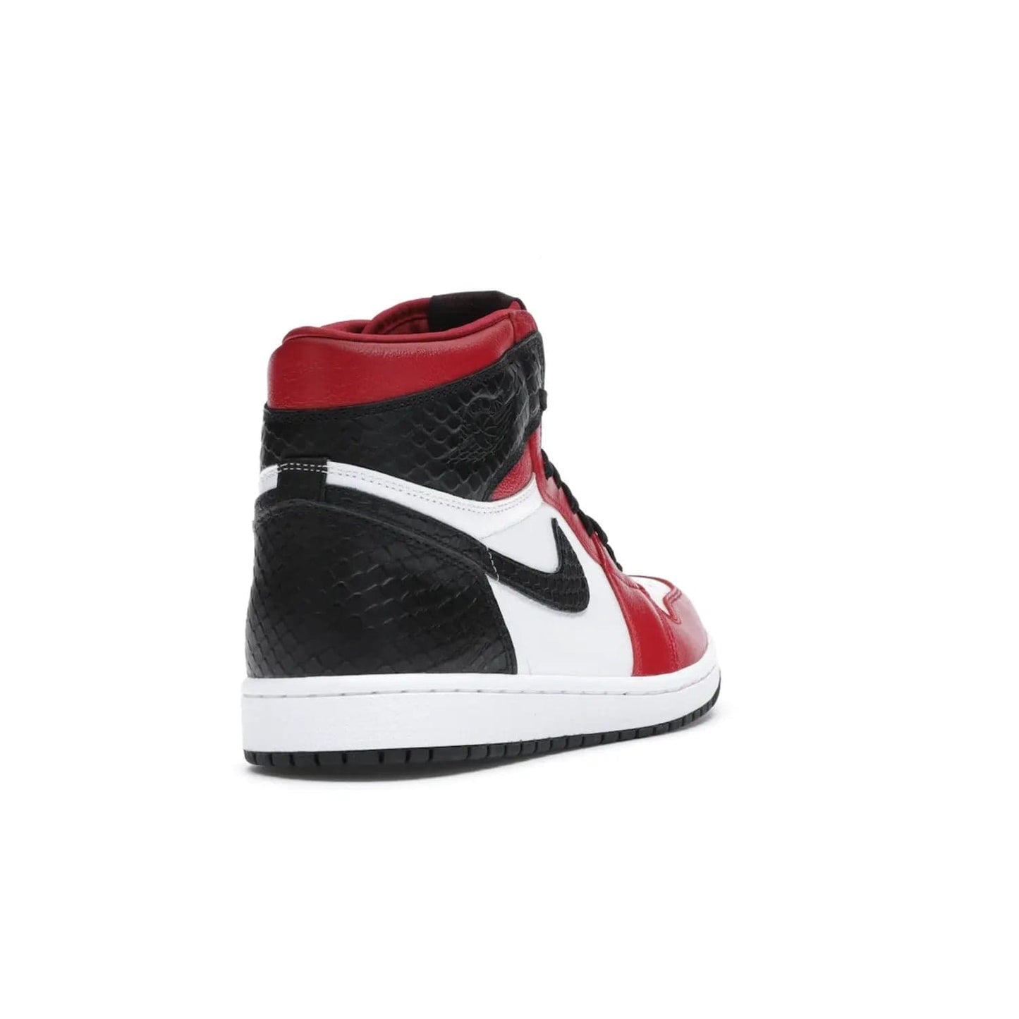 Jordan 1 Retro High Satin Snake Chicago (Women's) - Image 31 - Only at www.BallersClubKickz.com - Upscale Jordan 1 Retro High Satin Snake Chicago (Women's). Crafted from red and white leather with faux snakeskin details and red satin. Jordan Wings graphic on the ankle, white midsole, and striking red outsole. August 2020 release. Iconic shoes must-have for sneaker collectors.