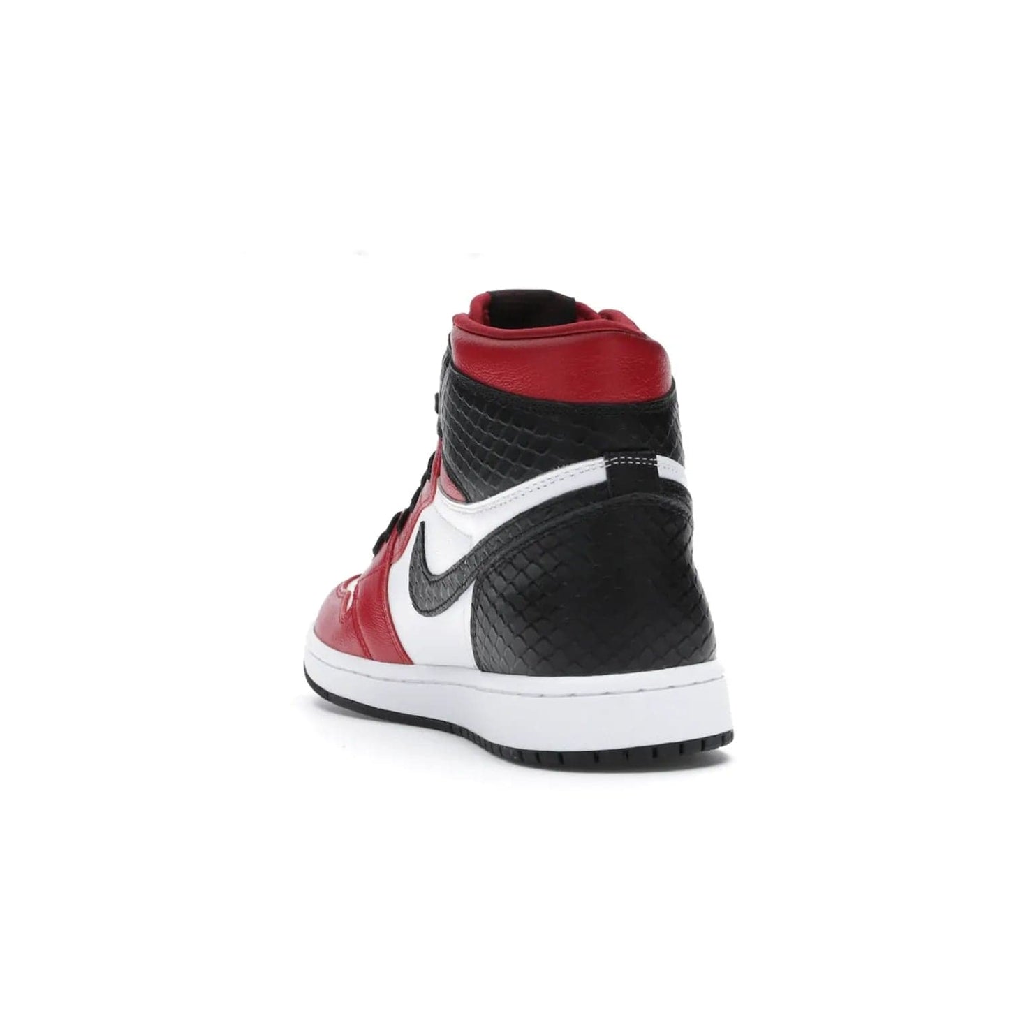 Jordan 1 Retro High Satin Snake Chicago (Women's) - Image 26 - Only at www.BallersClubKickz.com - Upscale Jordan 1 Retro High Satin Snake Chicago (Women's). Crafted from red and white leather with faux snakeskin details and red satin. Jordan Wings graphic on the ankle, white midsole, and striking red outsole. August 2020 release. Iconic shoes must-have for sneaker collectors.
