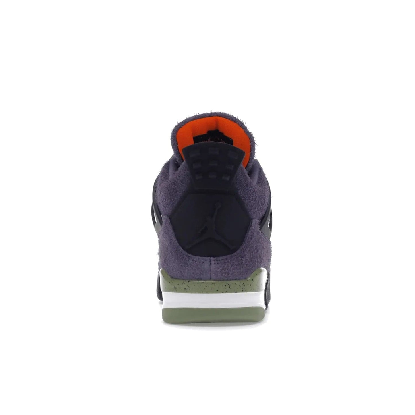 Jordan 4 Retro Canyon Purple (Women's) - Image 28 - Only at www.BallersClubKickz.com - New Air Jordan 4 Retro Canyon Purple W sneaker features shaggy purple suede, lime highlights & safety orange Jumpman branding. Classic ankle-hugging silhouette with modern colors released 15/10/2022.
