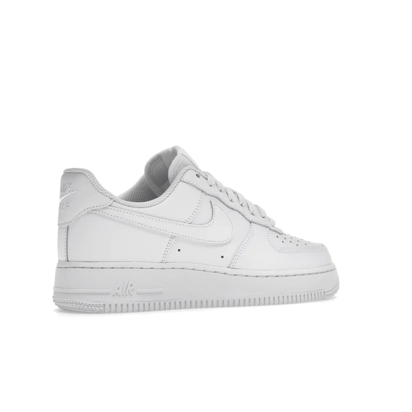 Nike Air Force 1 Low '07 White (Women's) - Image 34 - Only at www.BallersClubKickz.com - Timeless classic sneaker updated with white leather upper and perforated toe box. Nike heel embroidery and white sole. Released January 2018.
