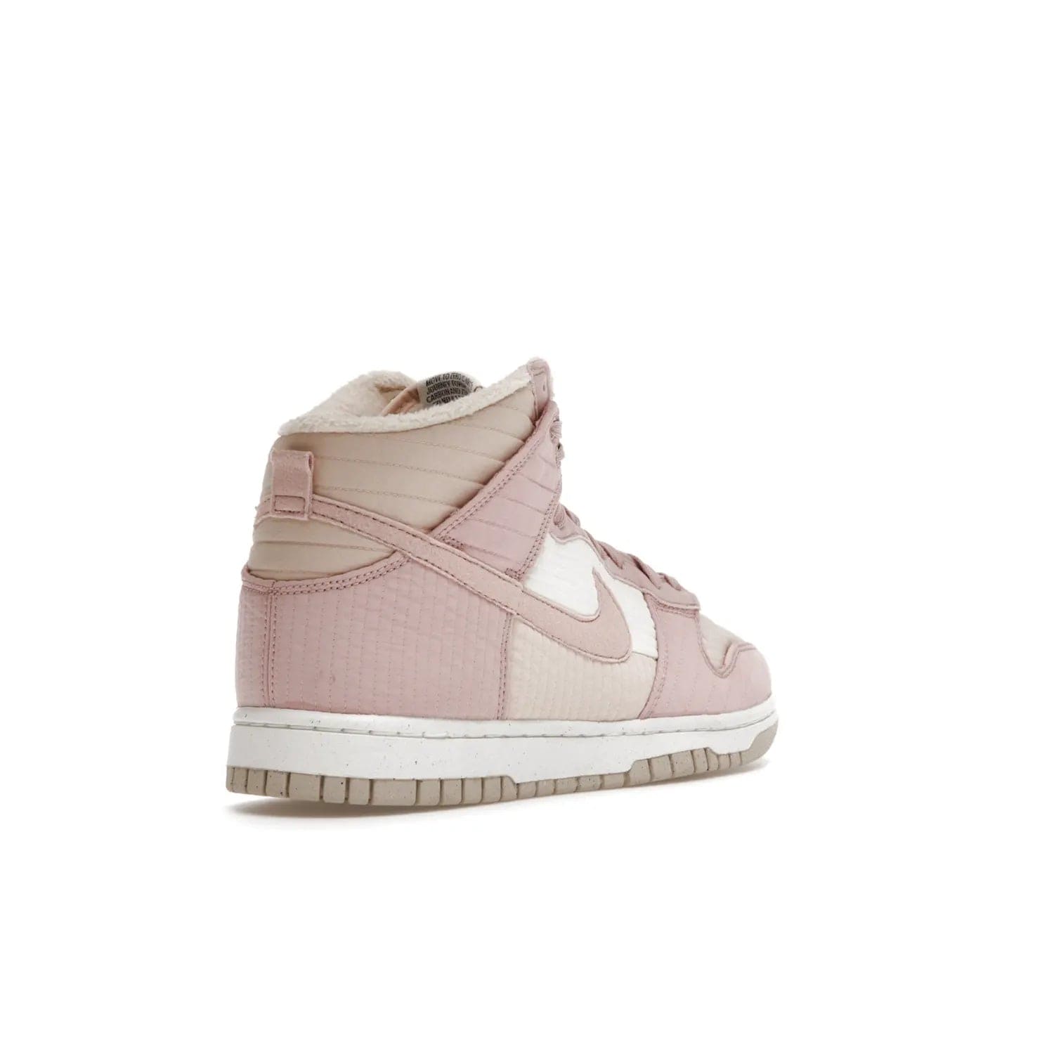 Nike Dunk High LX Next Nature Pink Oxford (Women's) - Image 32 - Only at www.BallersClubKickz.com - Cozy up in the Nike Dunk High LX Next Nature Pink Oxford for Women. Quilted upper, white midsole, soft fleece interior provide warmth and comfort for cold winter nights.