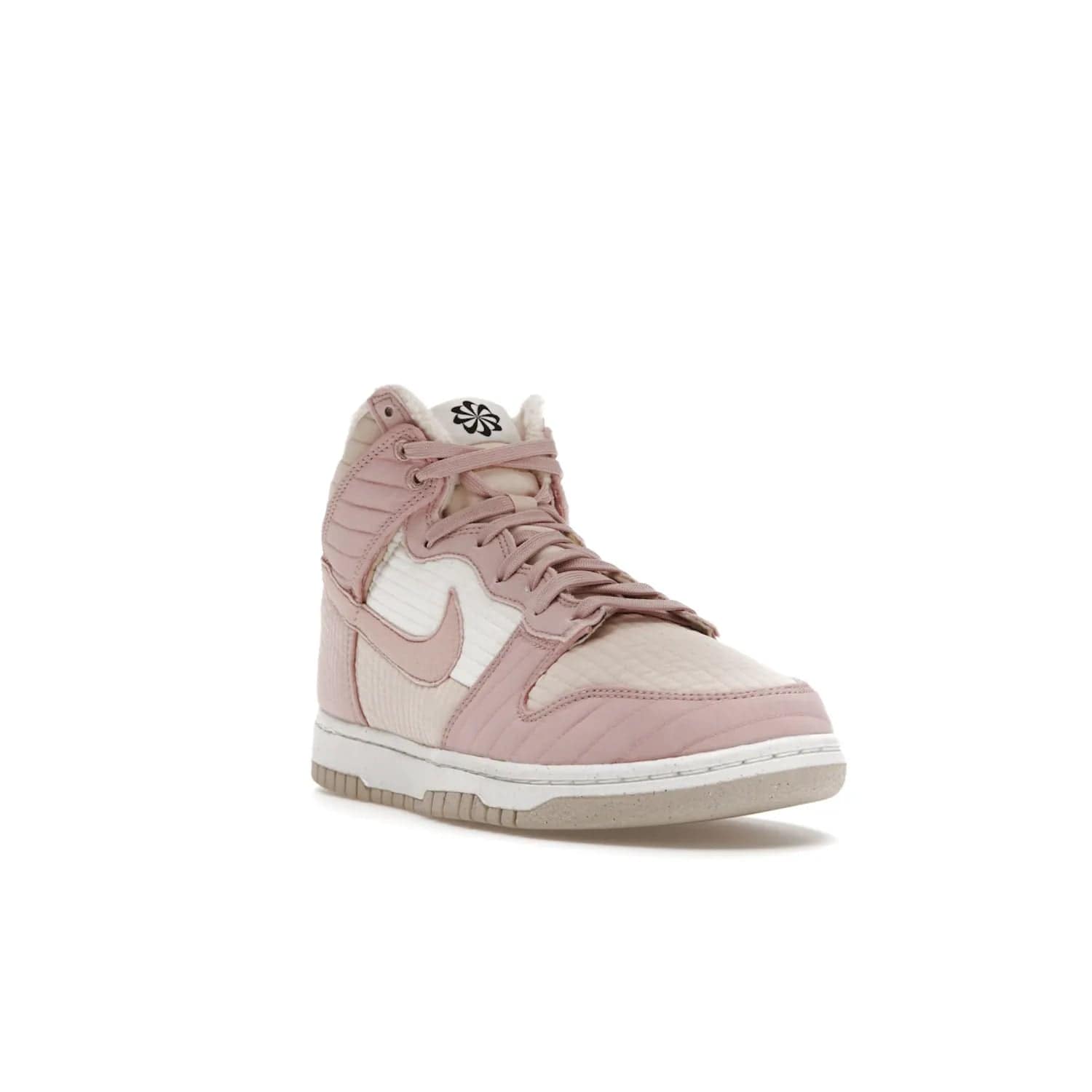 Nike Dunk High LX Next Nature Pink Oxford (Women's) - Image 7 - Only at www.BallersClubKickz.com - Cozy up in the Nike Dunk High LX Next Nature Pink Oxford for Women. Quilted upper, white midsole, soft fleece interior provide warmth and comfort for cold winter nights.
