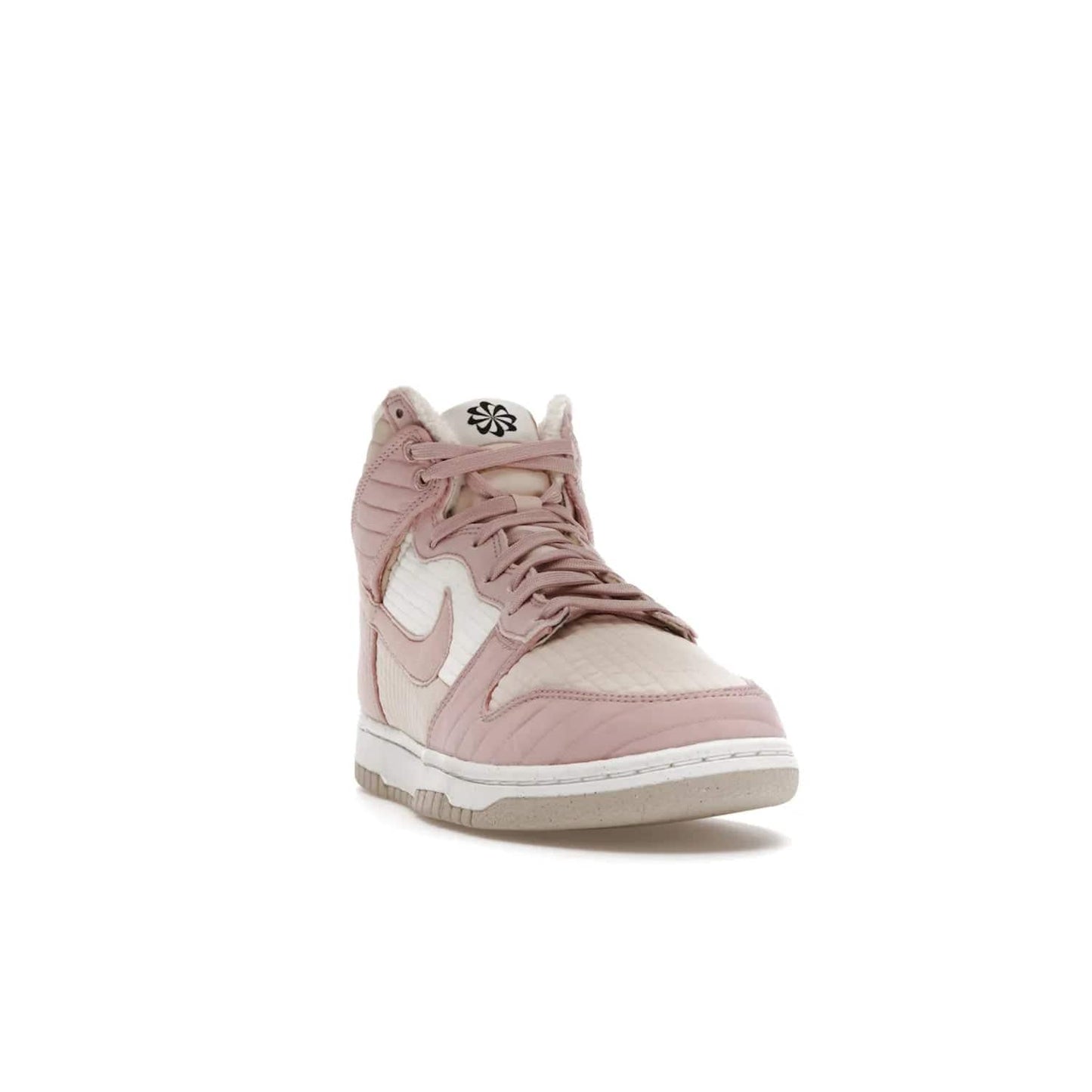 Nike Dunk High LX Next Nature Pink Oxford (Women's) - Image 8 - Only at www.BallersClubKickz.com - Cozy up in the Nike Dunk High LX Next Nature Pink Oxford for Women. Quilted upper, white midsole, soft fleece interior provide warmth and comfort for cold winter nights.