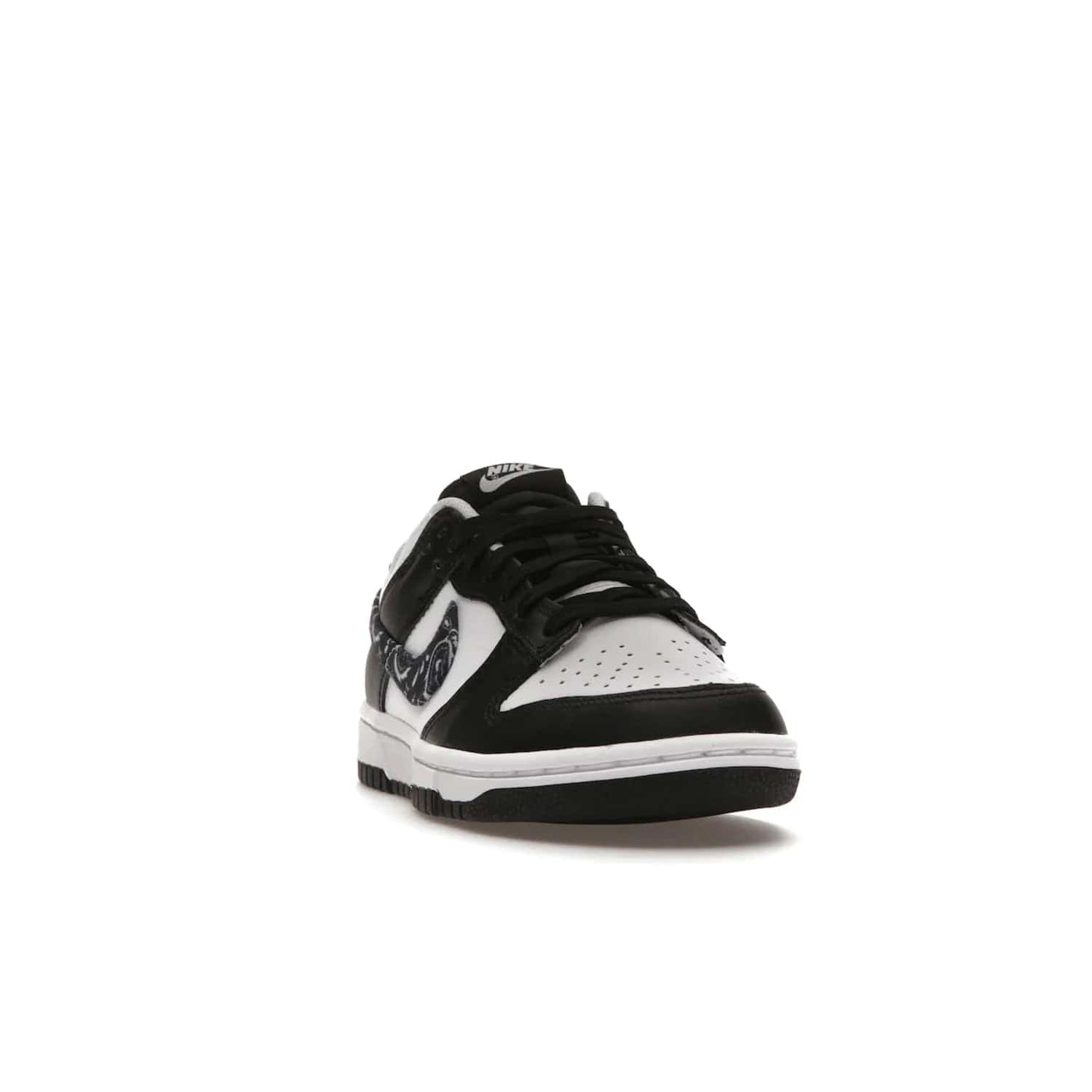 Nike Dunk Low Essential Paisley Pack Black (Women's) - Image 8 - Only at www.BallersClubKickz.com - Make a statement with the all-black Nike Dunk Low Essential Paisley Pack Black (Women's) featuring white leather overlays, a stunning paisley bandana print, and a white midsole for comfort and optimal grip on any surface.