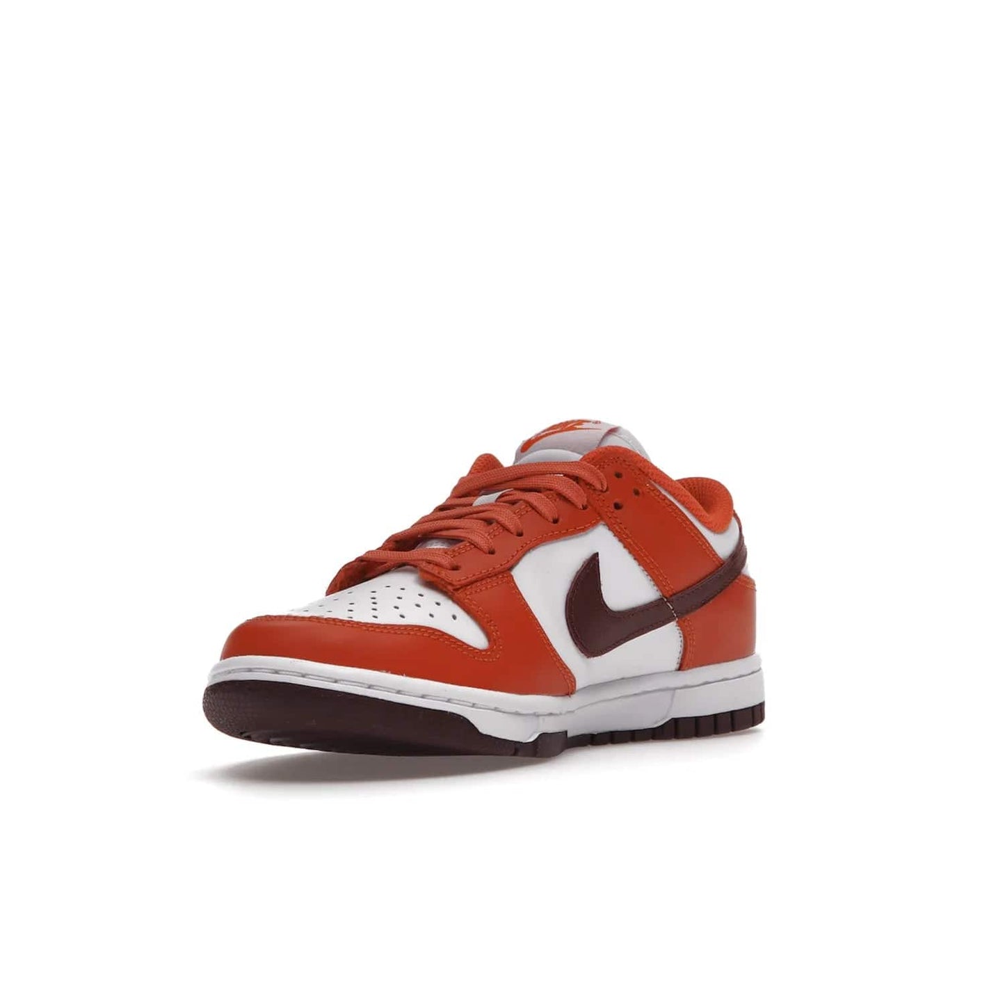 Nike Dunk Low Bronze Eclipse (Women's) - Image 14 - Only at www.BallersClubKickz.com - Elevate your style with the Women's Nike Dunk Low Bronze Eclipse! White leather upper, Mesa Orange overlays, Bronze Eclipse Swooshes, and matching soles designed for striking style. A modern statement piece to add to your wardrobe.