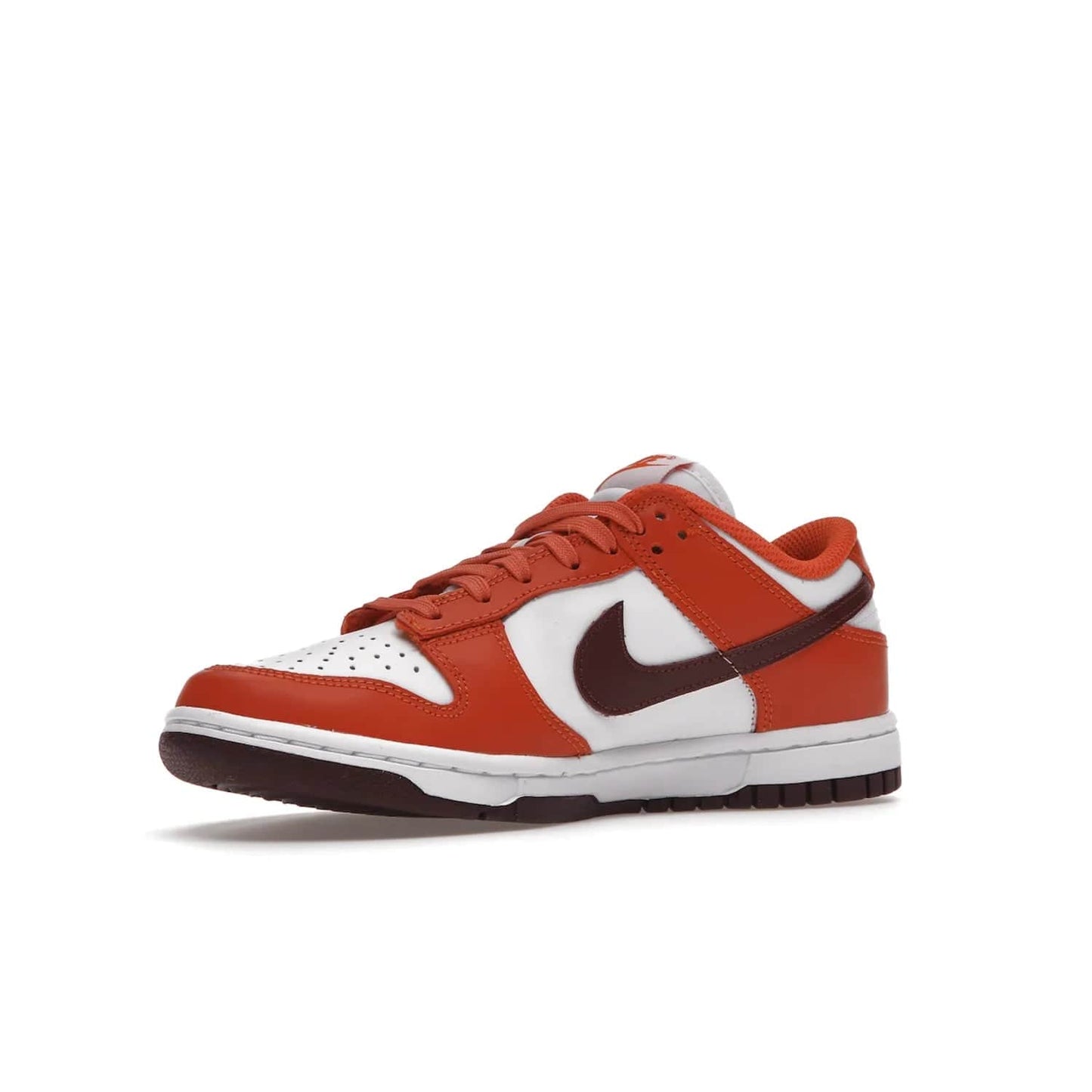Nike Dunk Low Bronze Eclipse (Women's) - Image 16 - Only at www.BallersClubKickz.com - Elevate your style with the Women's Nike Dunk Low Bronze Eclipse! White leather upper, Mesa Orange overlays, Bronze Eclipse Swooshes, and matching soles designed for striking style. A modern statement piece to add to your wardrobe.