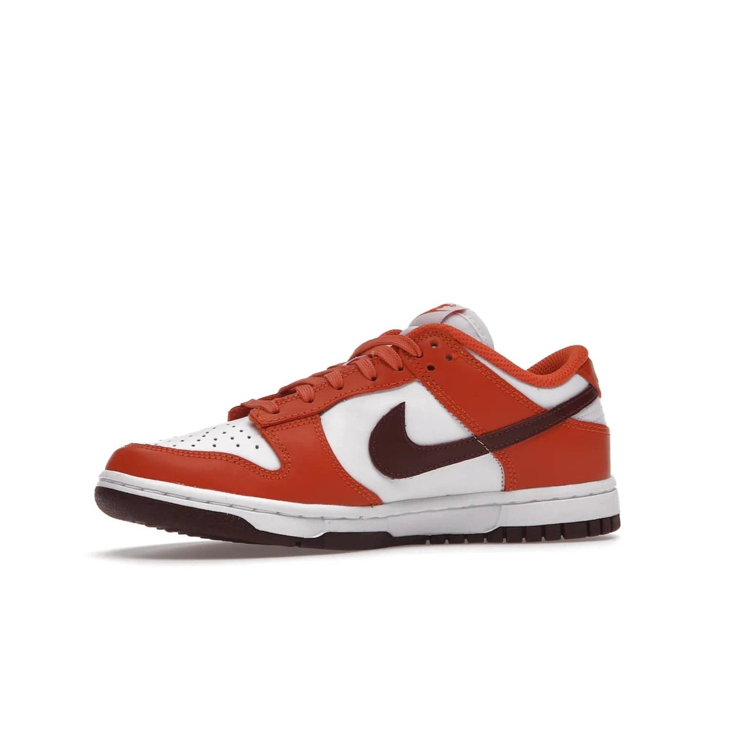 Nike Dunk Low Bronze Eclipse (Women's) - Image 17 - Only at www.BallersClubKickz.com - Elevate your style with the Women's Nike Dunk Low Bronze Eclipse! White leather upper, Mesa Orange overlays, Bronze Eclipse Swooshes, and matching soles designed for striking style. A modern statement piece to add to your wardrobe.
