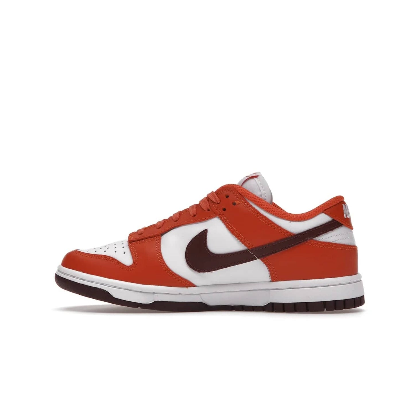Nike Dunk Low Bronze Eclipse (Women's) - Image 20 - Only at www.BallersClubKickz.com - Elevate your style with the Women's Nike Dunk Low Bronze Eclipse! White leather upper, Mesa Orange overlays, Bronze Eclipse Swooshes, and matching soles designed for striking style. A modern statement piece to add to your wardrobe.