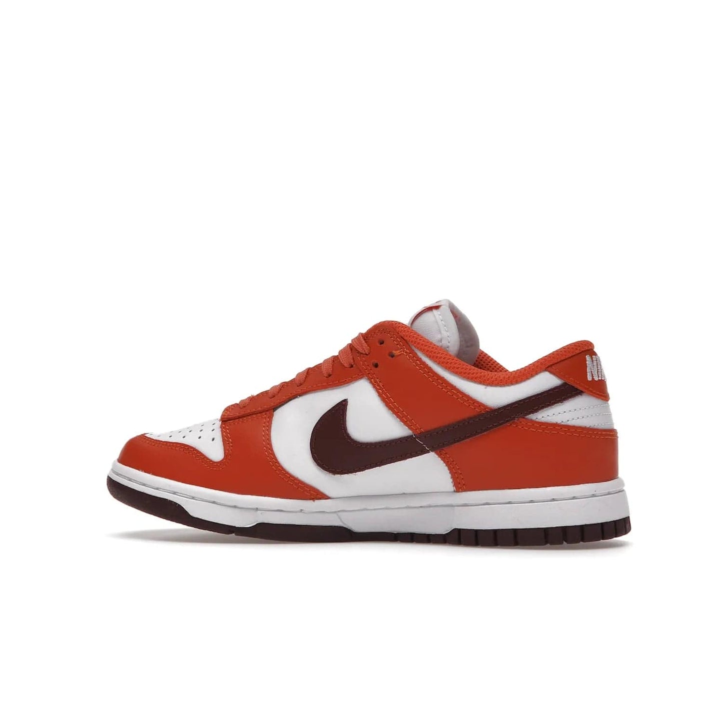Nike Dunk Low Bronze Eclipse (Women's) - Image 21 - Only at www.BallersClubKickz.com - Elevate your style with the Women's Nike Dunk Low Bronze Eclipse! White leather upper, Mesa Orange overlays, Bronze Eclipse Swooshes, and matching soles designed for striking style. A modern statement piece to add to your wardrobe.