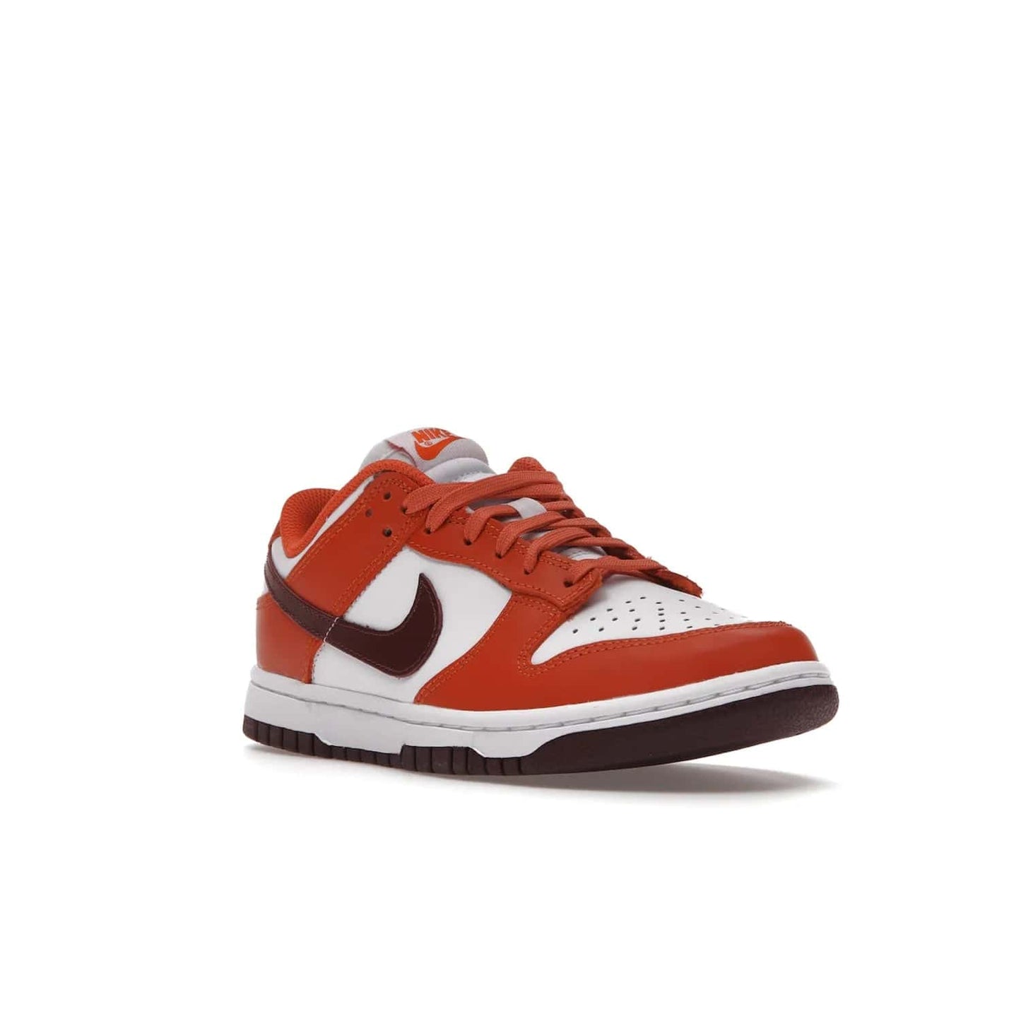 Nike Dunk Low Bronze Eclipse (Women's) - Image 6 - Only at www.BallersClubKickz.com - Elevate your style with the Women's Nike Dunk Low Bronze Eclipse! White leather upper, Mesa Orange overlays, Bronze Eclipse Swooshes, and matching soles designed for striking style. A modern statement piece to add to your wardrobe.