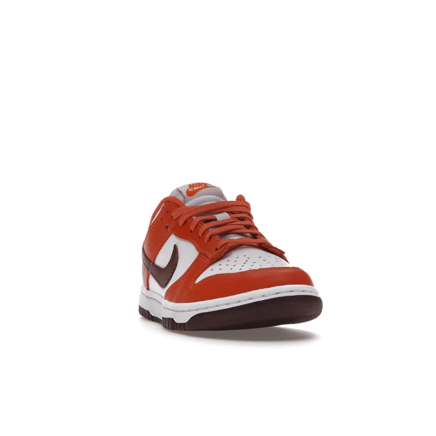 Nike Dunk Low Bronze Eclipse (Women's) - Image 8 - Only at www.BallersClubKickz.com - Elevate your style with the Women's Nike Dunk Low Bronze Eclipse! White leather upper, Mesa Orange overlays, Bronze Eclipse Swooshes, and matching soles designed for striking style. A modern statement piece to add to your wardrobe.