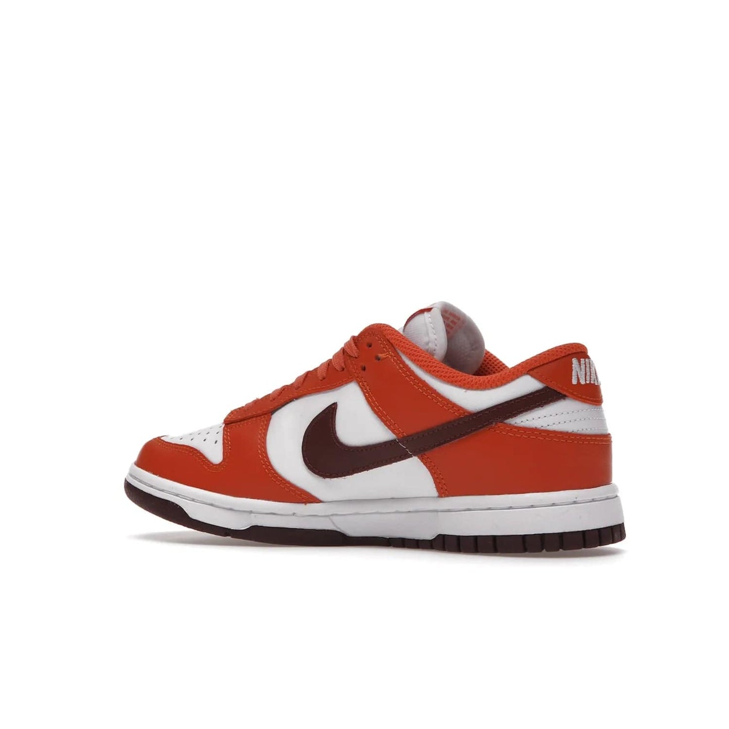 Nike Dunk Low Bronze Eclipse (Women's) - Image 22 - Only at www.BallersClubKickz.com - Elevate your style with the Women's Nike Dunk Low Bronze Eclipse! White leather upper, Mesa Orange overlays, Bronze Eclipse Swooshes, and matching soles designed for striking style. A modern statement piece to add to your wardrobe.