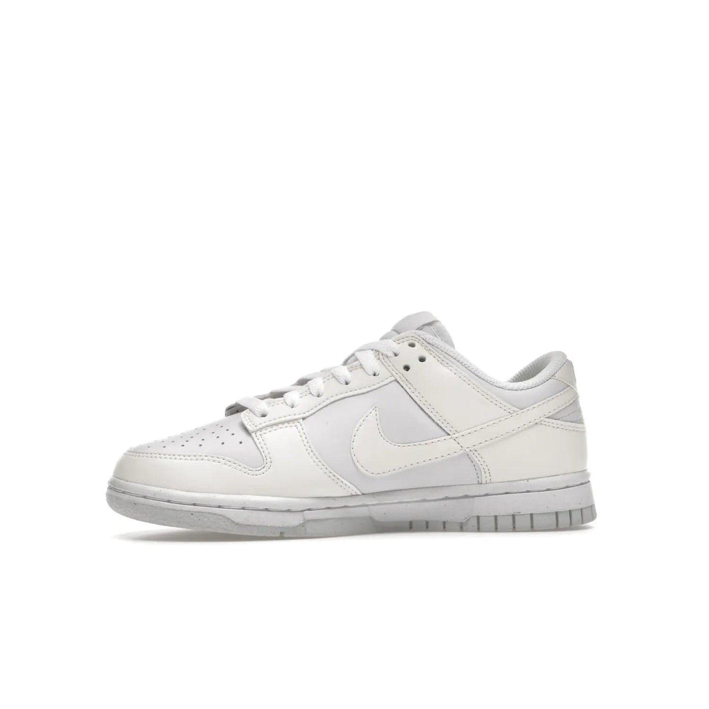 Nike Dunk Low Next Nature Sail (Women's) - Image 18 - Only at www.BallersClubKickz.com - The Nike Dunk Low Next Nature Sail delivers iconic style with sustainable innovation. This two-tone black and white Flyleather upper, constructed with 50% recycled materials, offers a stylish yet eco-friendly look. Available November 2021 for $100.