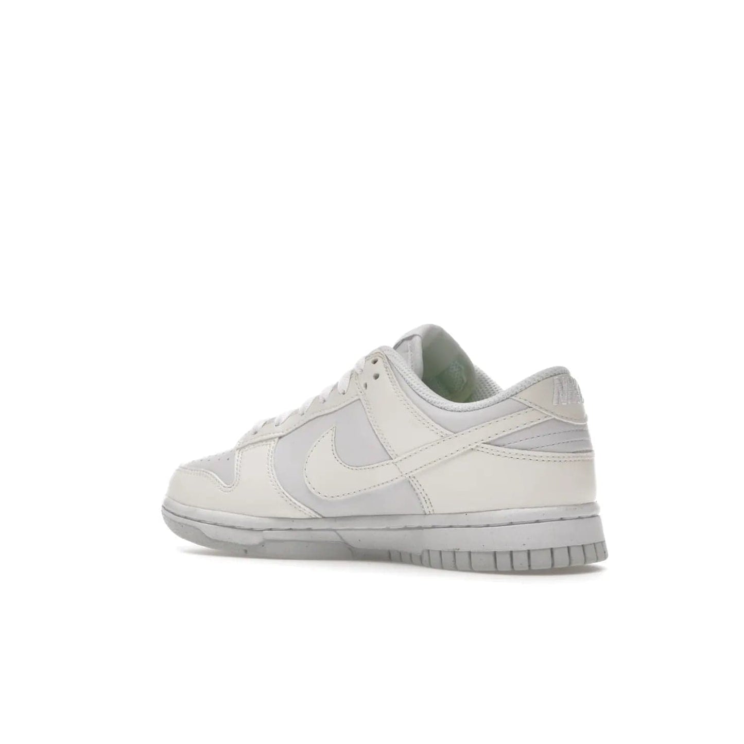 Nike Dunk Low Next Nature Sail (Women's) - Image 23 - Only at www.BallersClubKickz.com - The Nike Dunk Low Next Nature Sail delivers iconic style with sustainable innovation. This two-tone black and white Flyleather upper, constructed with 50% recycled materials, offers a stylish yet eco-friendly look. Available November 2021 for $100.