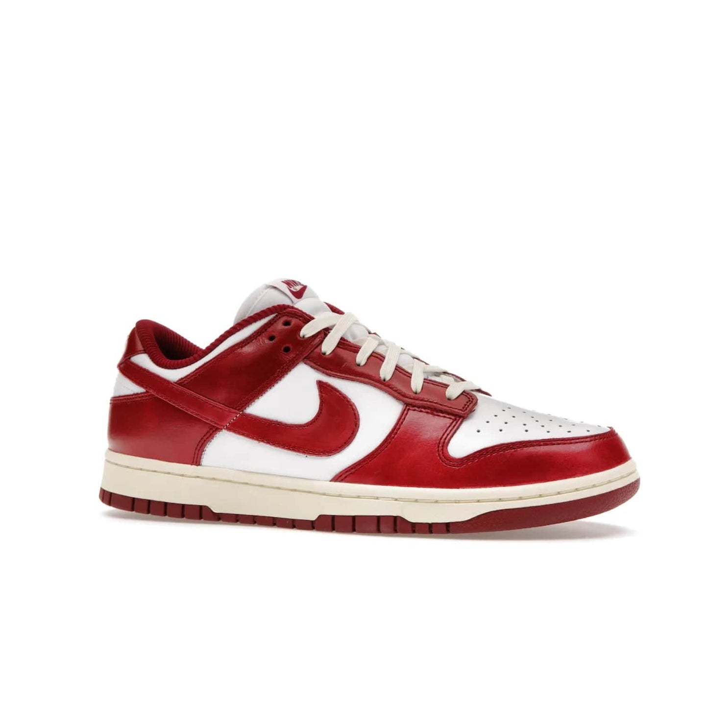 Nike Dunk Low PRM Vintage Team Red (Women's) - Image 3 - Only at www.BallersClubKickz.com - Shop the stylish Nike Dunk Low PRM Vintage Team Red. Signature Red and White leather with Coconut Milk midsoles for an aged finish. 21 April 2023 release.