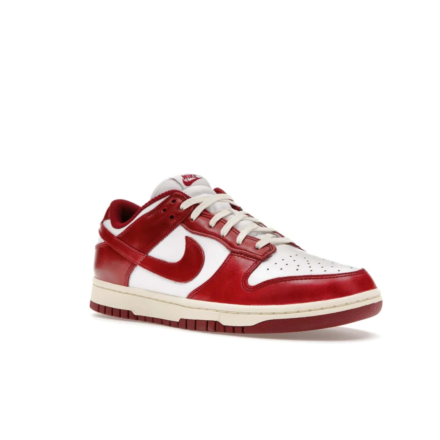 Nike Dunk Low PRM Vintage Team Red (Women's) - Image 5 - Only at www.BallersClubKickz.com - Shop the stylish Nike Dunk Low PRM Vintage Team Red. Signature Red and White leather with Coconut Milk midsoles for an aged finish. 21 April 2023 release.