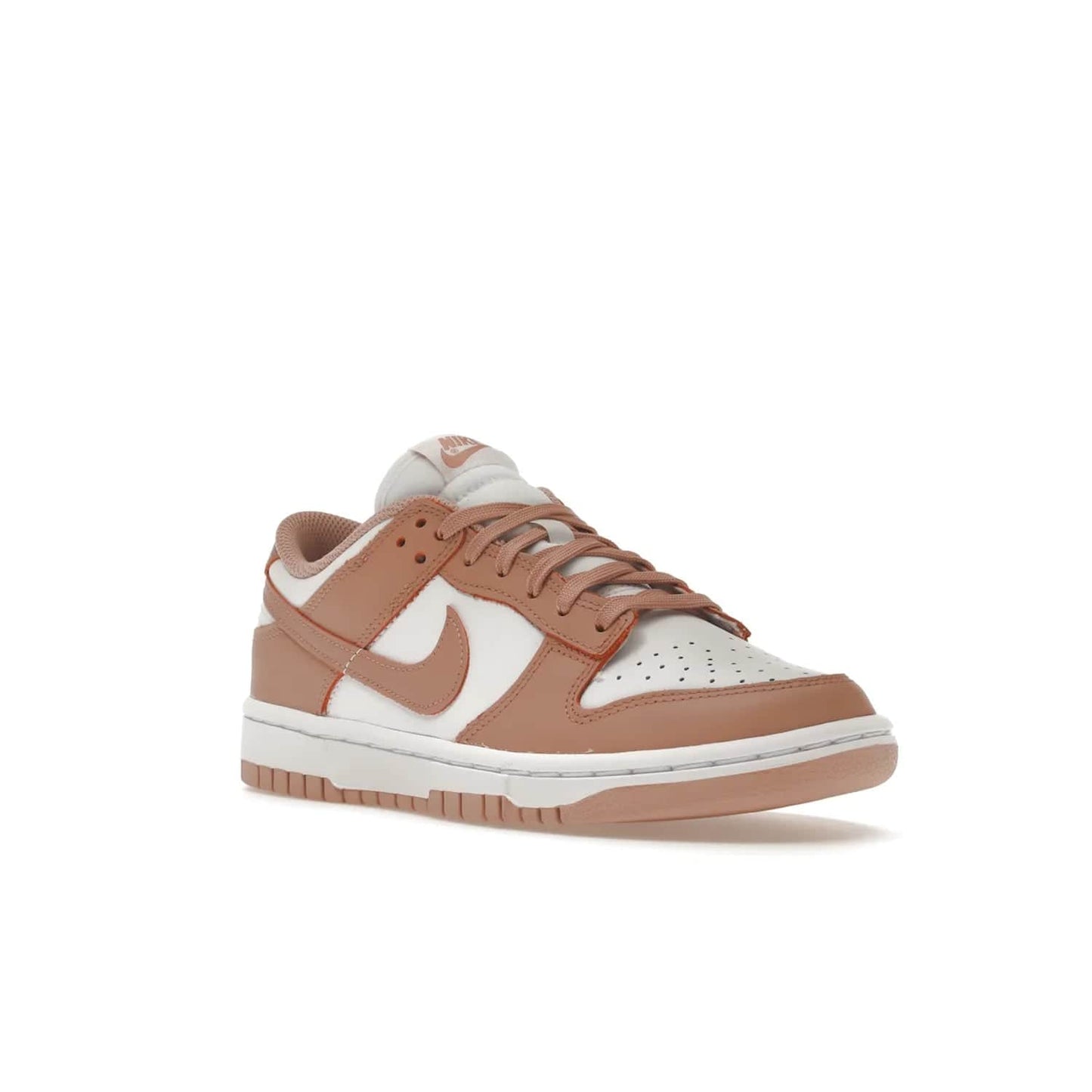 Nike Dunk Low Rose Whisper (Women's) - Image 6 - Only at www.BallersClubKickz.com - The Nike Dunk Low Rose Whisper is the perfect summer shoe with classic two-tone look and vintage-inspired design. Features white and Rose Whisper leather upper, woven tongue labels and EVA foam sole for plush cushioning. Available June 2022 at $100.