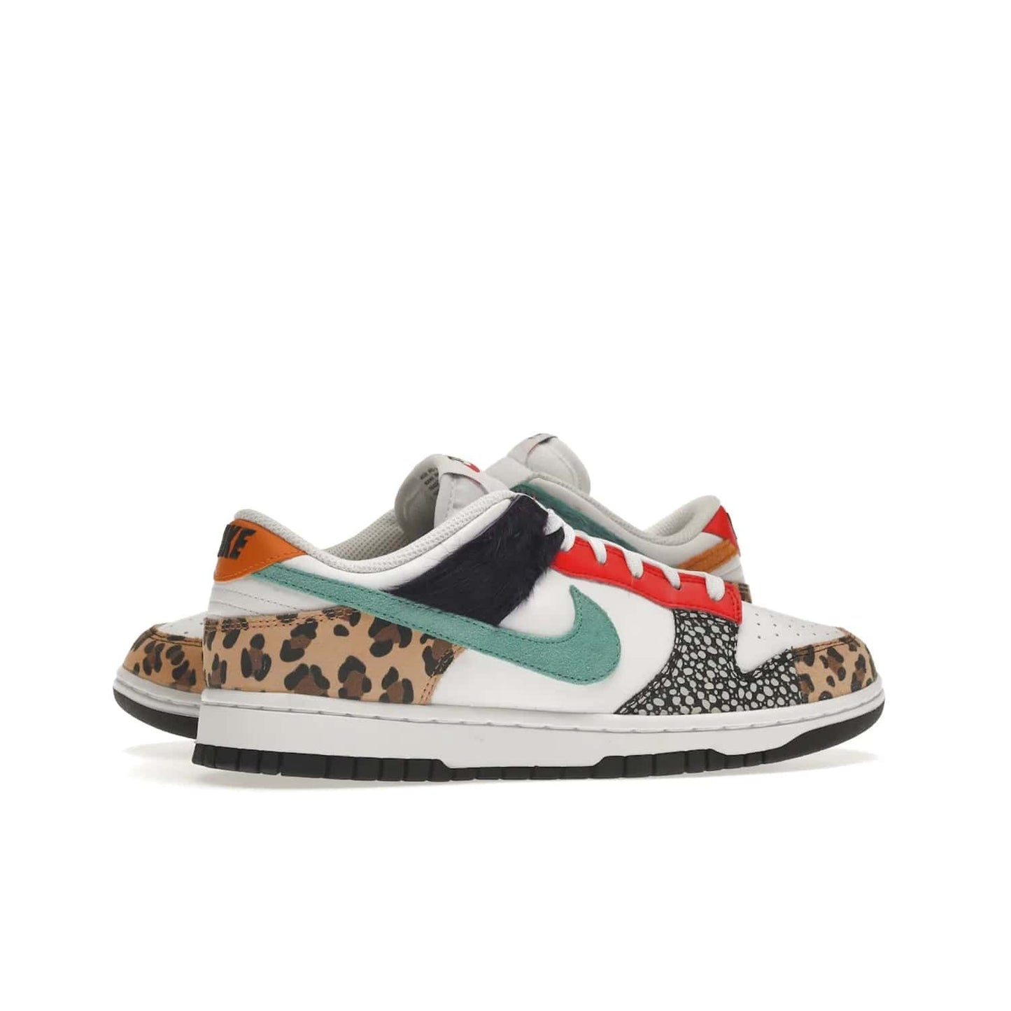 Nike Dunk Low Safari Mix (Women's) - Image 35 - Only at www.BallersClubKickz.com - Express your unique style with the Women’s Nike Dunk Low Safari Mix. Featuring a vibrant mix of white leather, leopard Durabuck, faux-horsehair, suede, and more, this stylish sneaker will turn heads. Shop now for a bold look at an affordable $120 price tag. Available in May 2022.