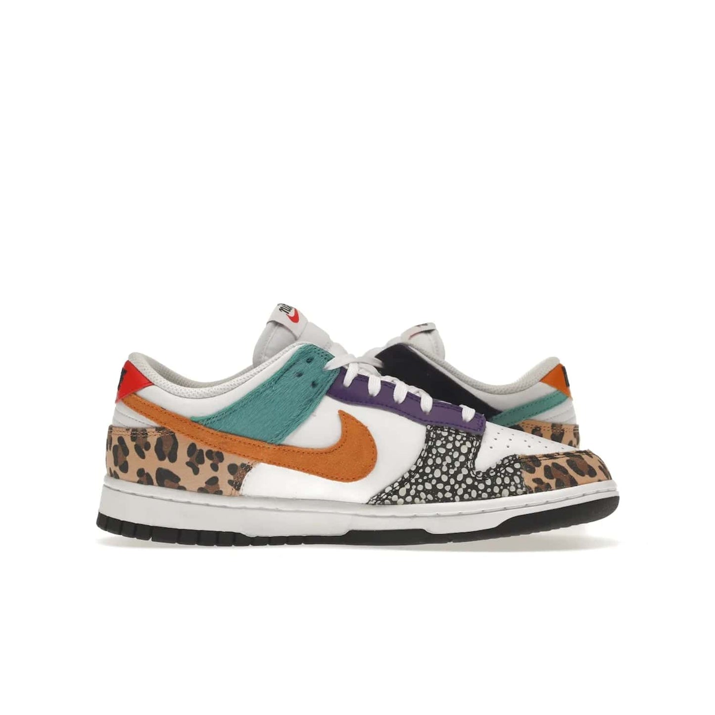 Nike Dunk Low Safari Mix (Women's) - Image 19 - Only at www.BallersClubKickz.com - Express your unique style with the Women’s Nike Dunk Low Safari Mix. Featuring a vibrant mix of white leather, leopard Durabuck, faux-horsehair, suede, and more, this stylish sneaker will turn heads. Shop now for a bold look at an affordable $120 price tag. Available in May 2022.