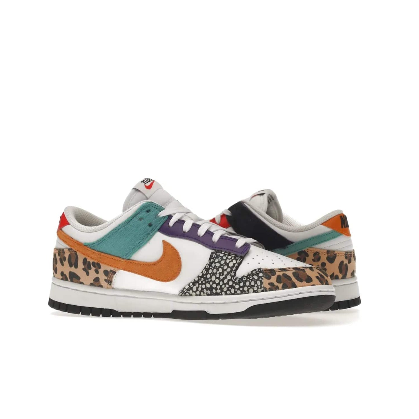 Nike Dunk Low Safari Mix (Women's) - Image 21 - Only at www.BallersClubKickz.com - Express your unique style with the Women’s Nike Dunk Low Safari Mix. Featuring a vibrant mix of white leather, leopard Durabuck, faux-horsehair, suede, and more, this stylish sneaker will turn heads. Shop now for a bold look at an affordable $120 price tag. Available in May 2022.