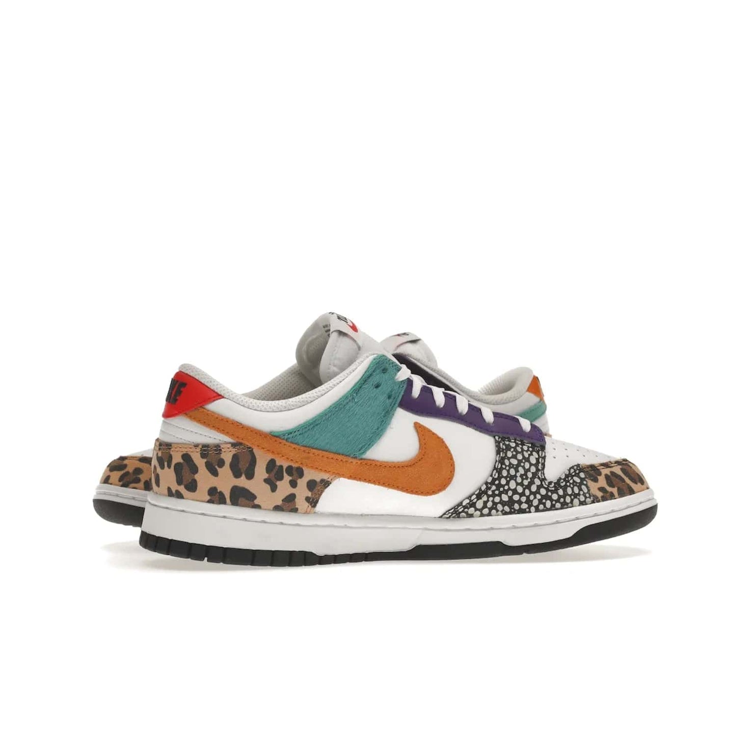 Nike Dunk Low Safari Mix (Women's) - Image 17 - Only at www.BallersClubKickz.com - Express your unique style with the Women’s Nike Dunk Low Safari Mix. Featuring a vibrant mix of white leather, leopard Durabuck, faux-horsehair, suede, and more, this stylish sneaker will turn heads. Shop now for a bold look at an affordable $120 price tag. Available in May 2022.