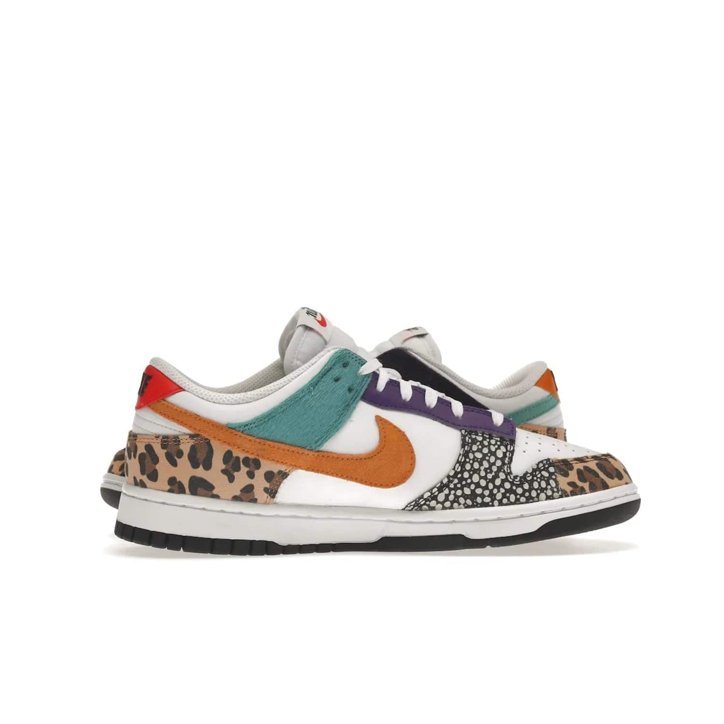 Nike Dunk Low Safari Mix (Women's) - Image 18 - Only at www.BallersClubKickz.com - Express your unique style with the Women’s Nike Dunk Low Safari Mix. Featuring a vibrant mix of white leather, leopard Durabuck, faux-horsehair, suede, and more, this stylish sneaker will turn heads. Shop now for a bold look at an affordable $120 price tag. Available in May 2022.