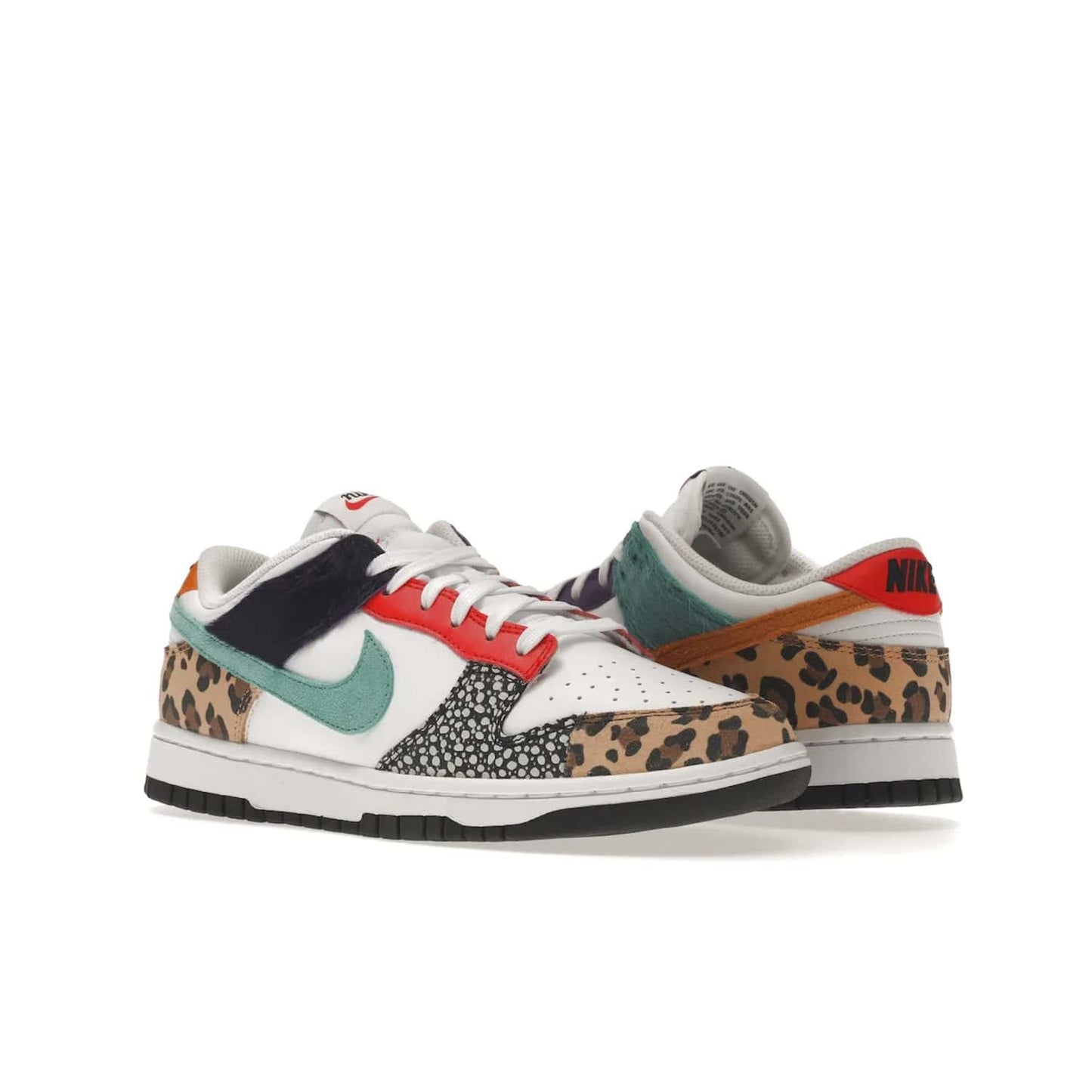 Nike Dunk Low Safari Mix (Women's) - Image 5 - Only at www.BallersClubKickz.com - Express your unique style with the Women’s Nike Dunk Low Safari Mix. Featuring a vibrant mix of white leather, leopard Durabuck, faux-horsehair, suede, and more, this stylish sneaker will turn heads. Shop now for a bold look at an affordable $120 price tag. Available in May 2022.