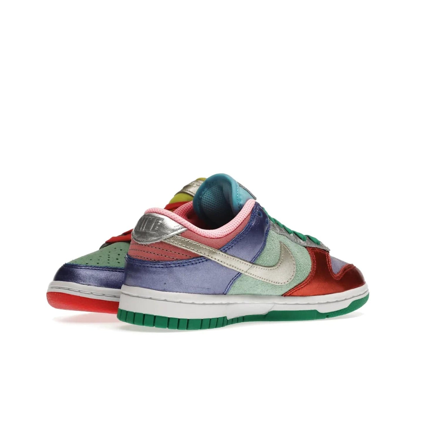 Nike Dunk Low Sunset Pulse (Women's) - Image 15 - Only at www.BallersClubKickz.com - Add some style to your look with the Nike Dunk Low Sunset Pulse (Women's). Finished in a mix of metallic leather and suede, this eye-catching sneaker is designed in an attractive Sunset Pulse/ Silver-Purple Pulse colourway with metallic silver tongue labels and heel tabs.