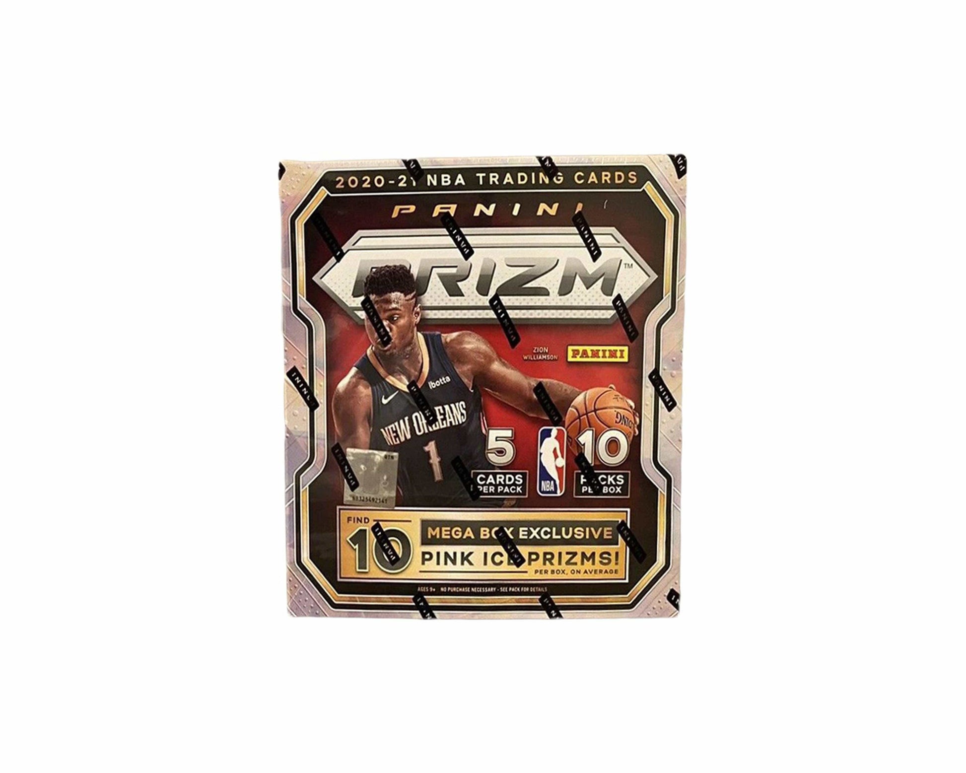2020-21 Panini Prizm Basketball Mega Box Pink Ice Prizms - Only at www.BallersClubKickz.com - This 2020-21 Panini Prizm Basketball Mega Box comes with five cards per pack, and ten packs per box. On average, you will find ten exclusive Pink Ice Prizm parallels per box.