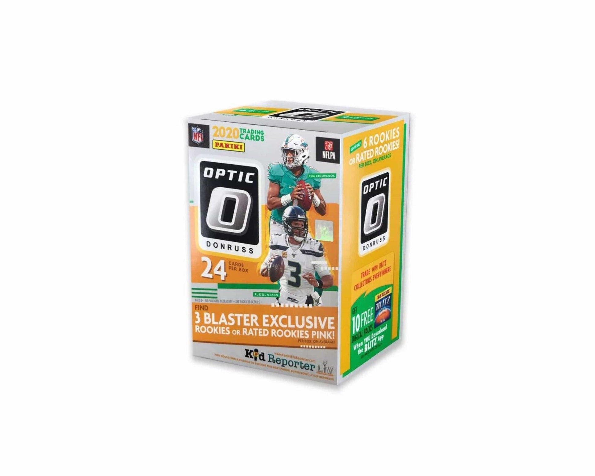 2020 Panini Donruss Optic Football Blaster Box Pink Parallels - Only at BallersClubKickz.com - Panini Football is back again updating the look of its cornerstone Donruss set with 2020 Panini Donruss Optic Football. The 2020 set saw hobby boxes released on February 10, 2021 and retail products began showing up in stores in the days following. The 2020 Donruss Optic Football Blaster Box Pink Parallels has a retail price of $19.99, and comes with 6 packs, each holding 4 cards. 