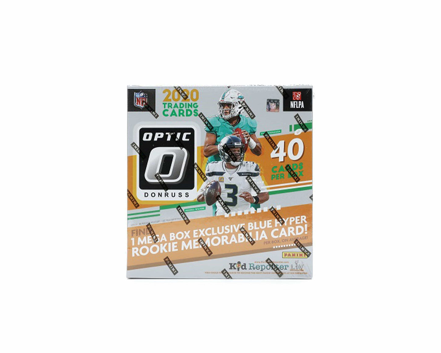 2020 Panini Donruss Optic Football Mega Box Blue Hyper Parallels - Only at www.Ballersclubkickz.com - Back with its updated chromium look and Rated Rookies subset, 2020 Panini Donruss Optic Football offers fans hobby and retail versions of the popular set. The 2020 NFL rookie class, which includes Justin Herbert, Joe Burrow, Chase Young, and Justin Jefferson, headlines the set. The base checklist is 200 cards deep, 50 of which are the classic Rated Rookies subset.