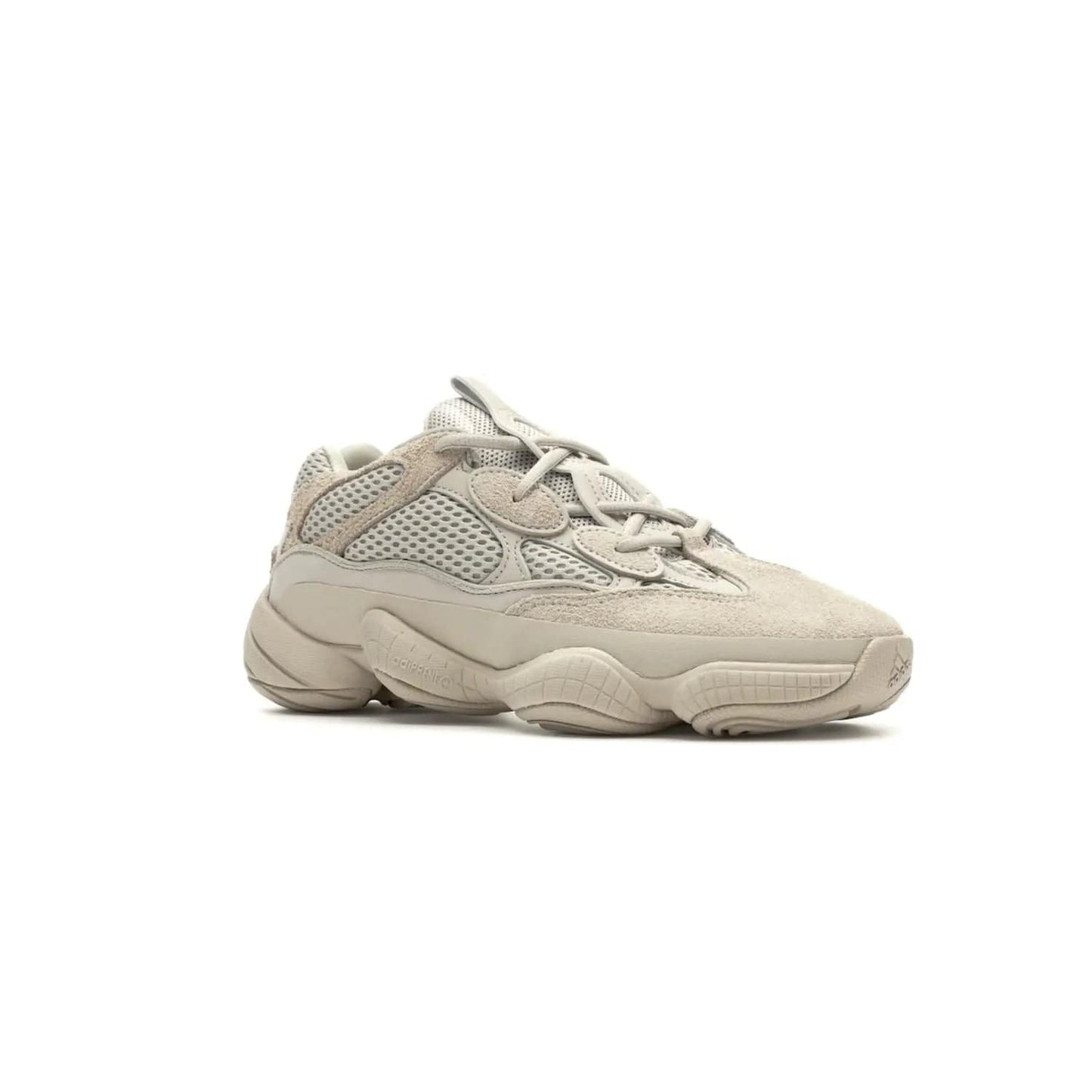 adidas Yeezy 500 Blush - Image 4 - Only at www.BallersClubKickz.com - Step up your sneaker game with the Adidas Yeezy 500 Blush. Monochromatic pale pink palette, hiking-inspired suede/mesh construction, plus adiPRENE sole for comfort and performance. Get the Adidas Yeezy 500 and experience true style and comfort.